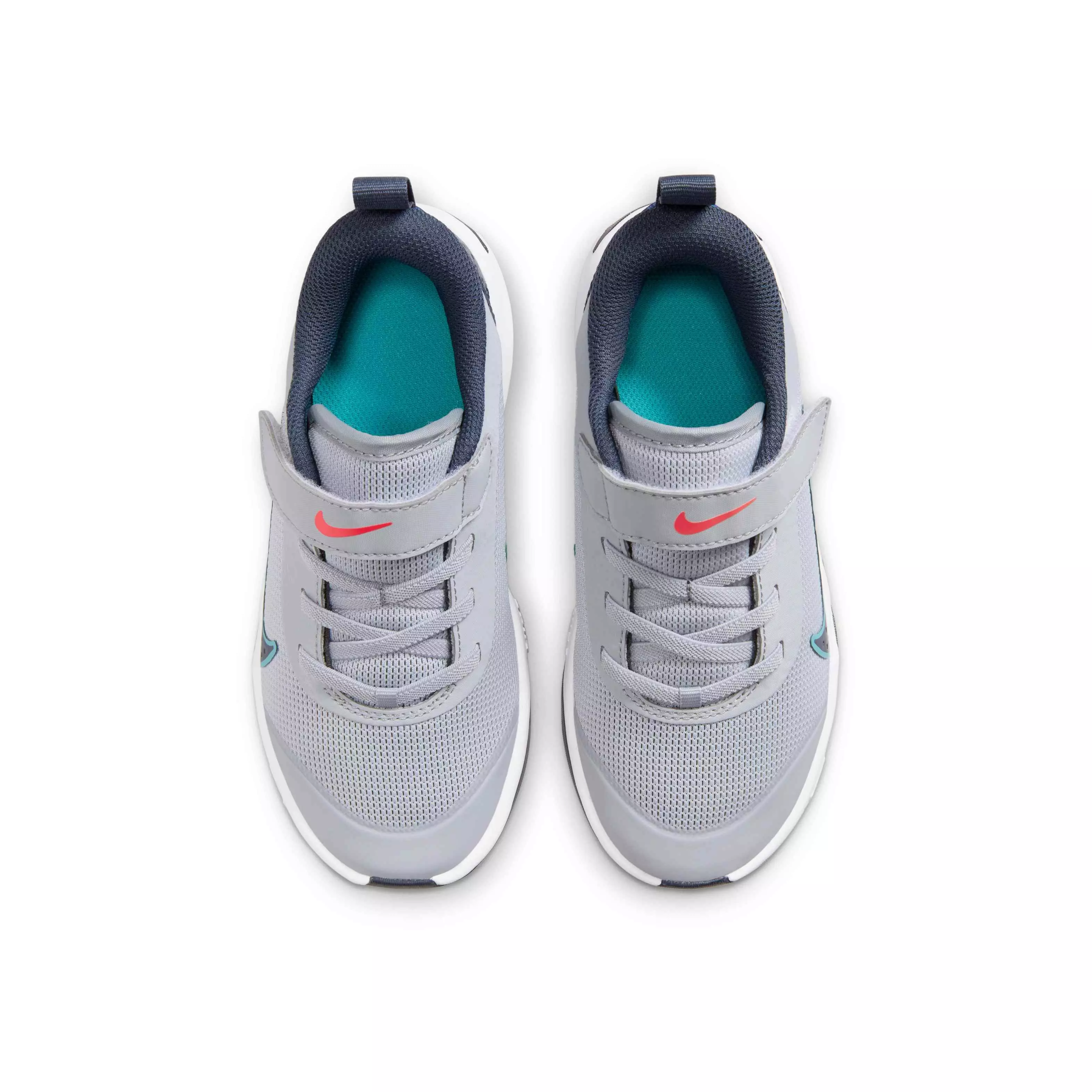 Nike Omni Multi-Court "Wolf Grey/Bright Crimson/Dusty Cactus/Thunder Blue" Preschool Boys' Shoe - GREY/CRIMSON/CACTUS/BLUE