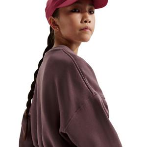 Nike Big Girls' Sportswear Club Fleece Boxy Crew-Neck Sweatshirt -Tattoo Purple