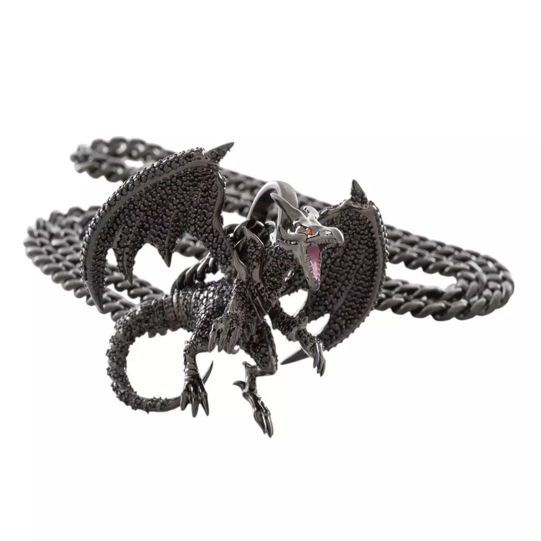 King Ice X Yu-Gi-Oh! Red-Eyed Black Dragon Necklace - BLACK