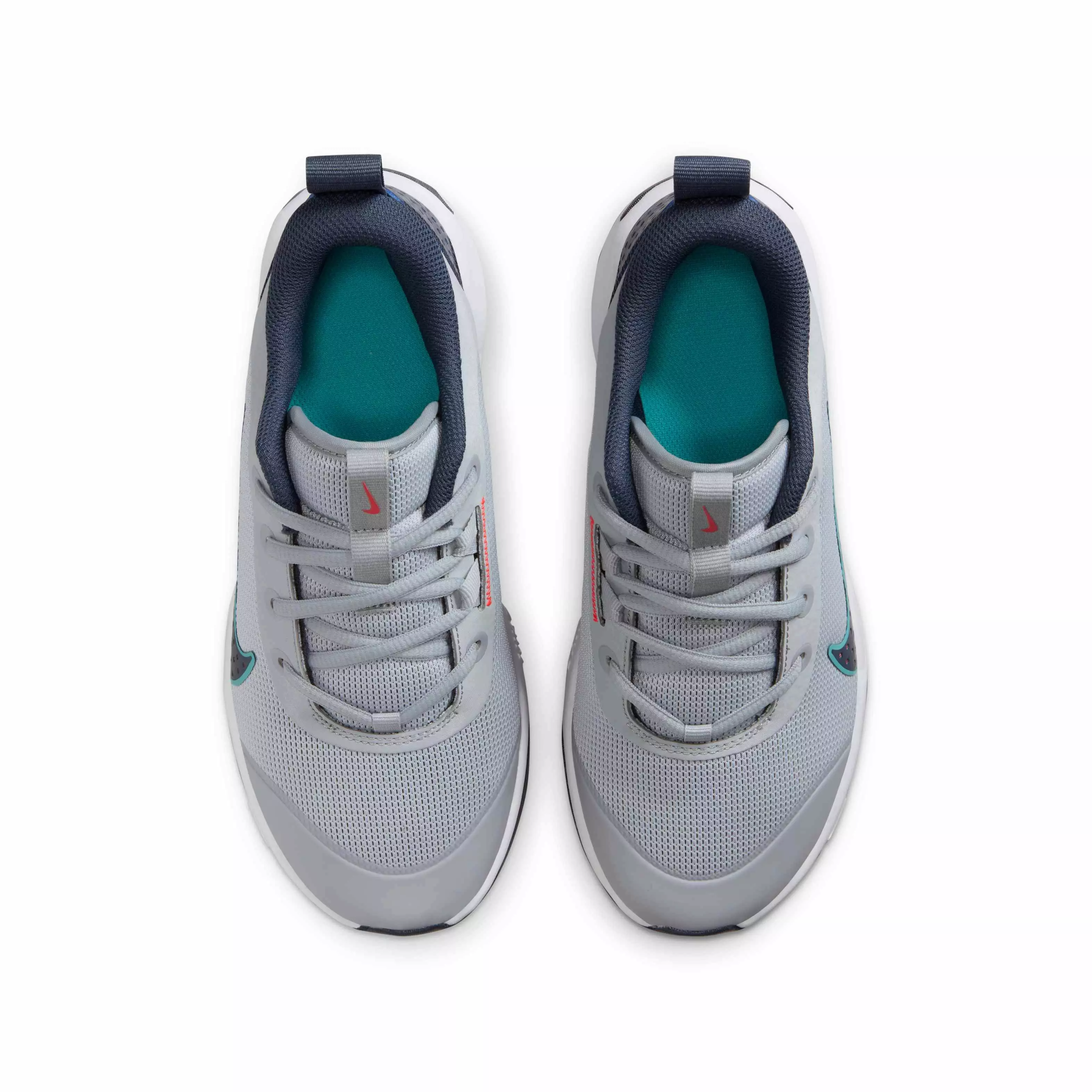 Nike Omni Multi-Court "Wolf Grey/Crimson/Dusty Cactus/Thunder Blue" Grade School Boys' Shoe - GREY/CRIMSON/CACTUS/BLUE