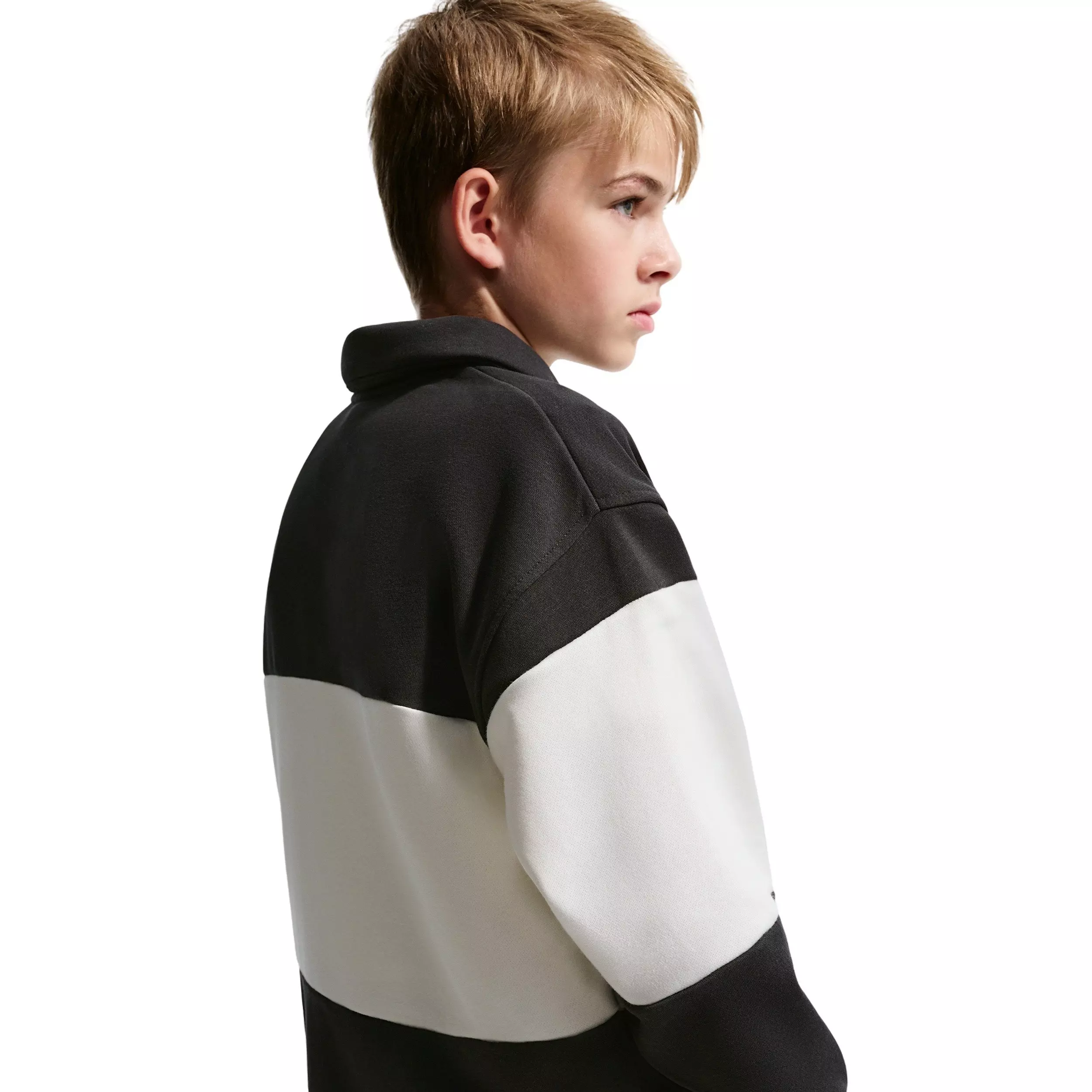 Nike Big Kids' Sportswear Club French Terry Rugby Shirt - Black - BLACK