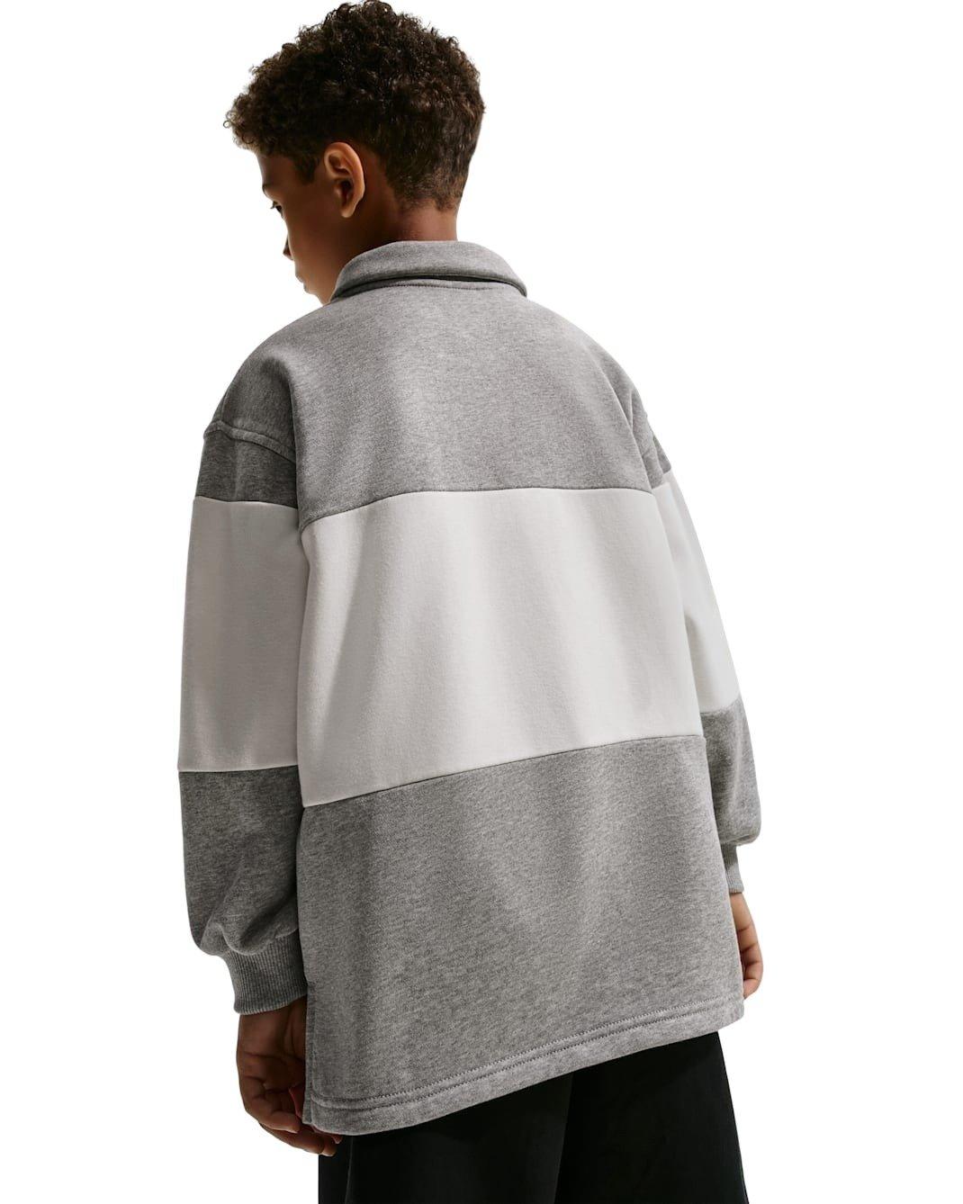 Nike Big Kids' Sportswear Club French Terry Rugby Shirt - Grey - GREY Thumbnail View 2