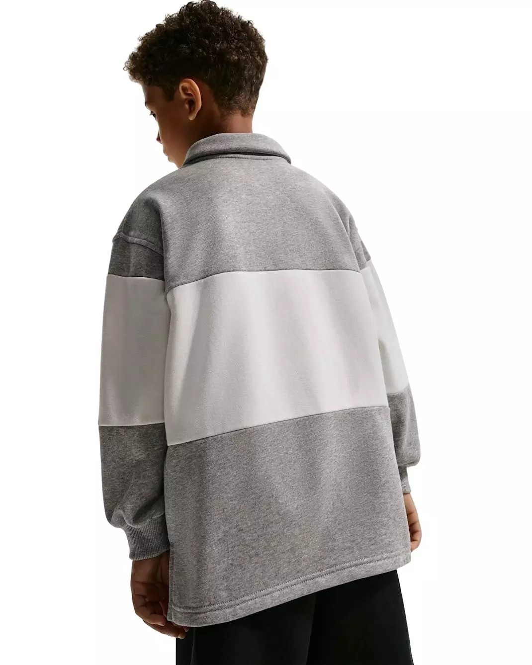 Nike Big Kids' Sportswear Club French Terry Rugby Shirt - Grey - GREY