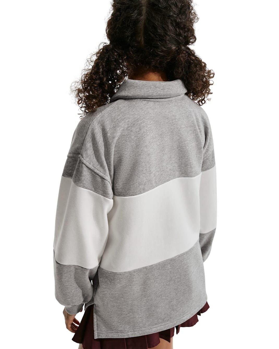 Nike Big Kids' Sportswear Club French Terry Rugby Shirt - Grey - GREY Thumbnail View 4