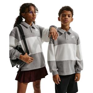 Nike Big Kids' Sportswear Club French Terry Rugby Shirt - Grey