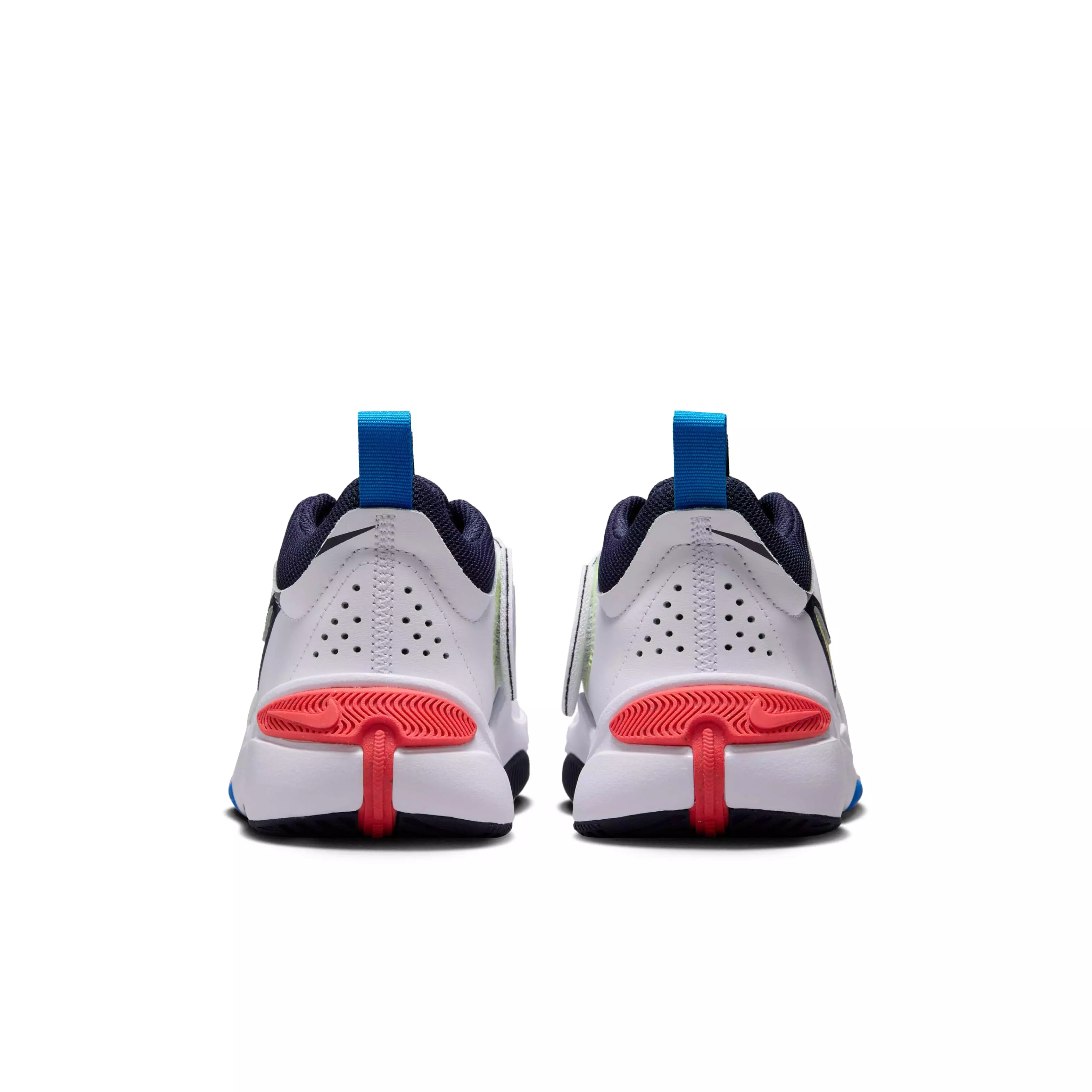 Nike Team Hustle D 11 "White/Crimson/Photo Blue/Lt Lemon Twist" Grade School Boys' Basketball Shoe - WHITE/CRIMSON/BLUE/LT LEMON