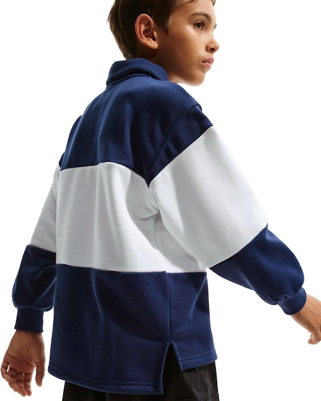 Nike Big Kids' Sportswear Club French Terry Rugby Shirt - Blue - BLUE Thumbnail View 4