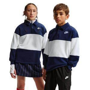 Nike Big Kids' Sportswear Club French Terry Rugby Shirt - Blue