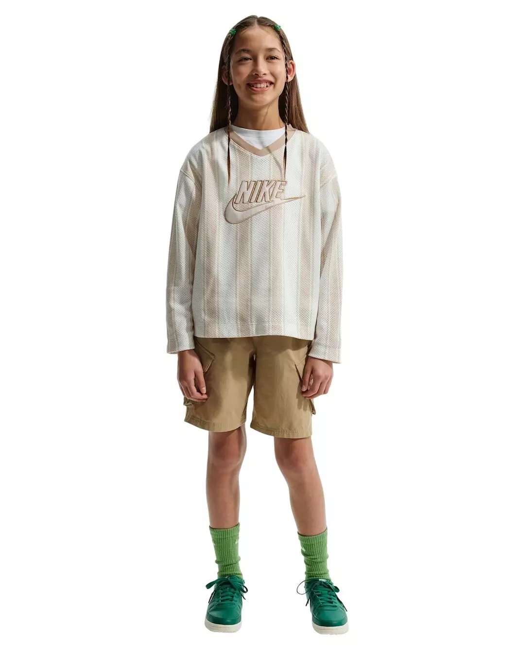 Nike Big Kids' Sportswear Collection Long-Sleeve Mesh Jersey - Brown - BROWN