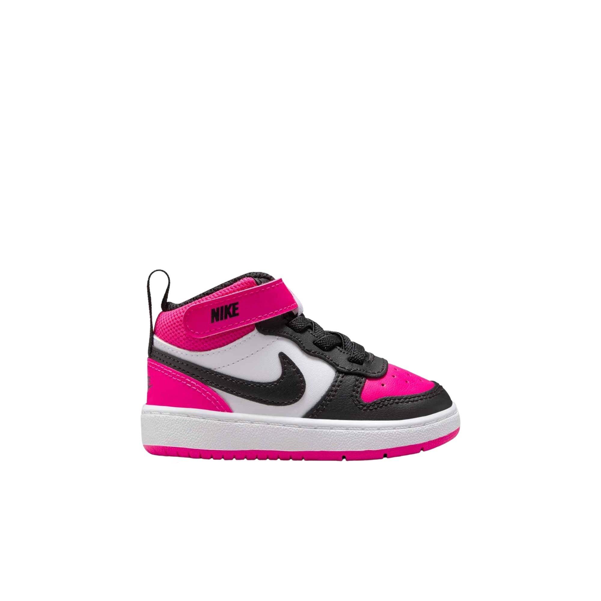 Nike Court Borough Mid 2 "White/Fierce Pink/Black" Infant Girls' Shoe - WHITE/PINK/BLACK Thumbnail View 1