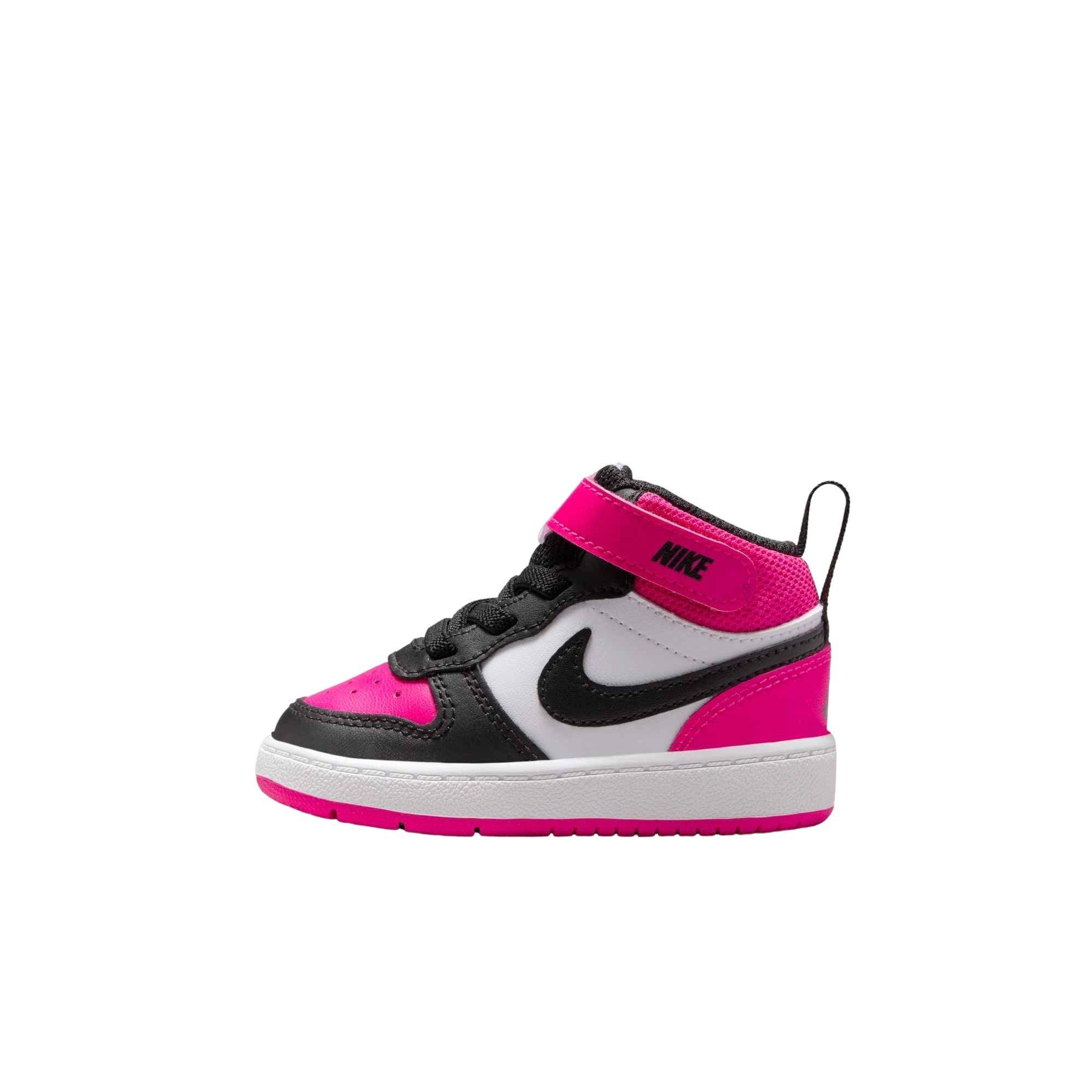 Nike Court Borough Mid 2 "White/Fierce Pink/Black" Infant Girls' Shoe - WHITE/PINK/BLACK Thumbnail View 2