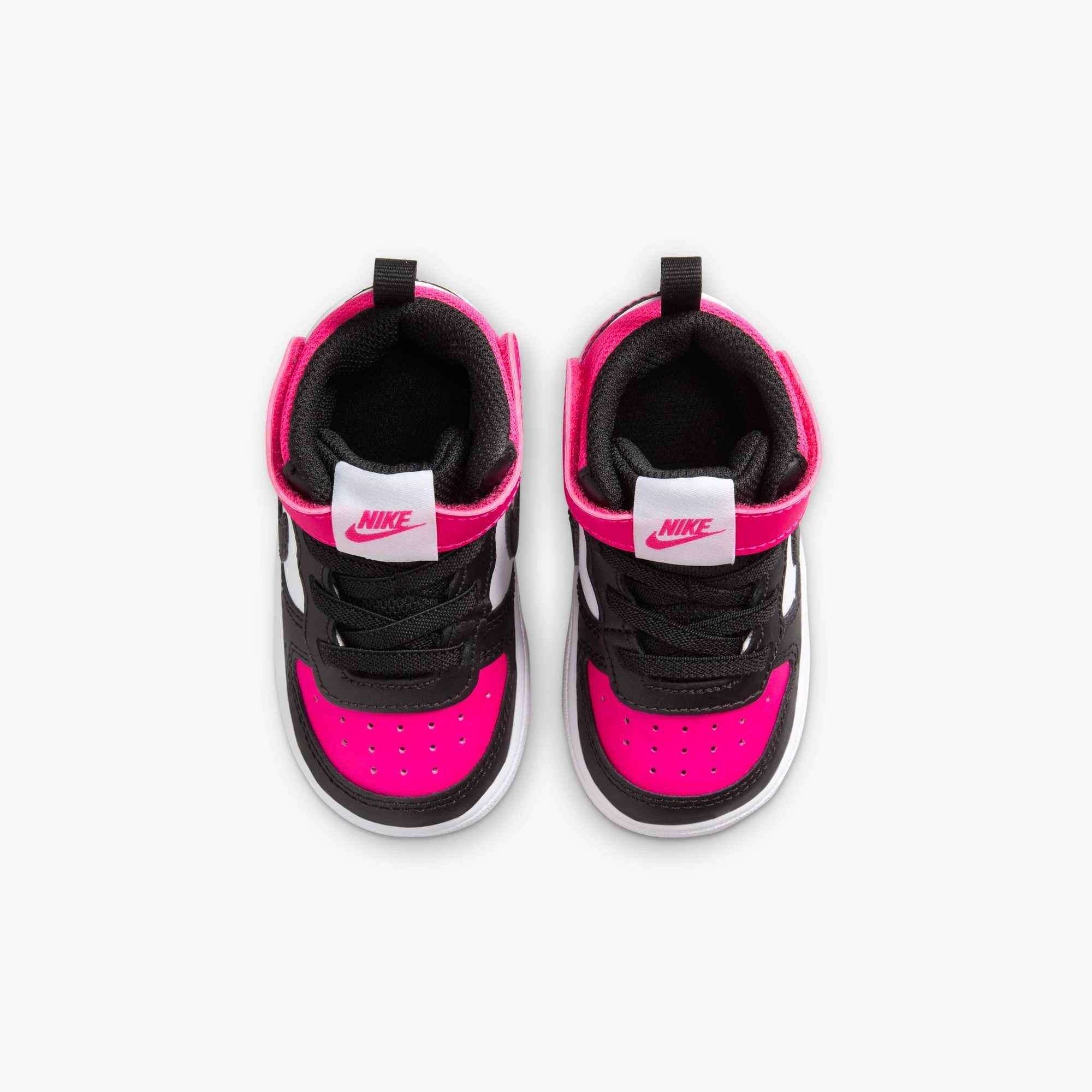 Nike Court Borough Mid 2 "White/Fierce Pink/Black" Infant Girls' Shoe - WHITE/PINK/BLACK Thumbnail View 3