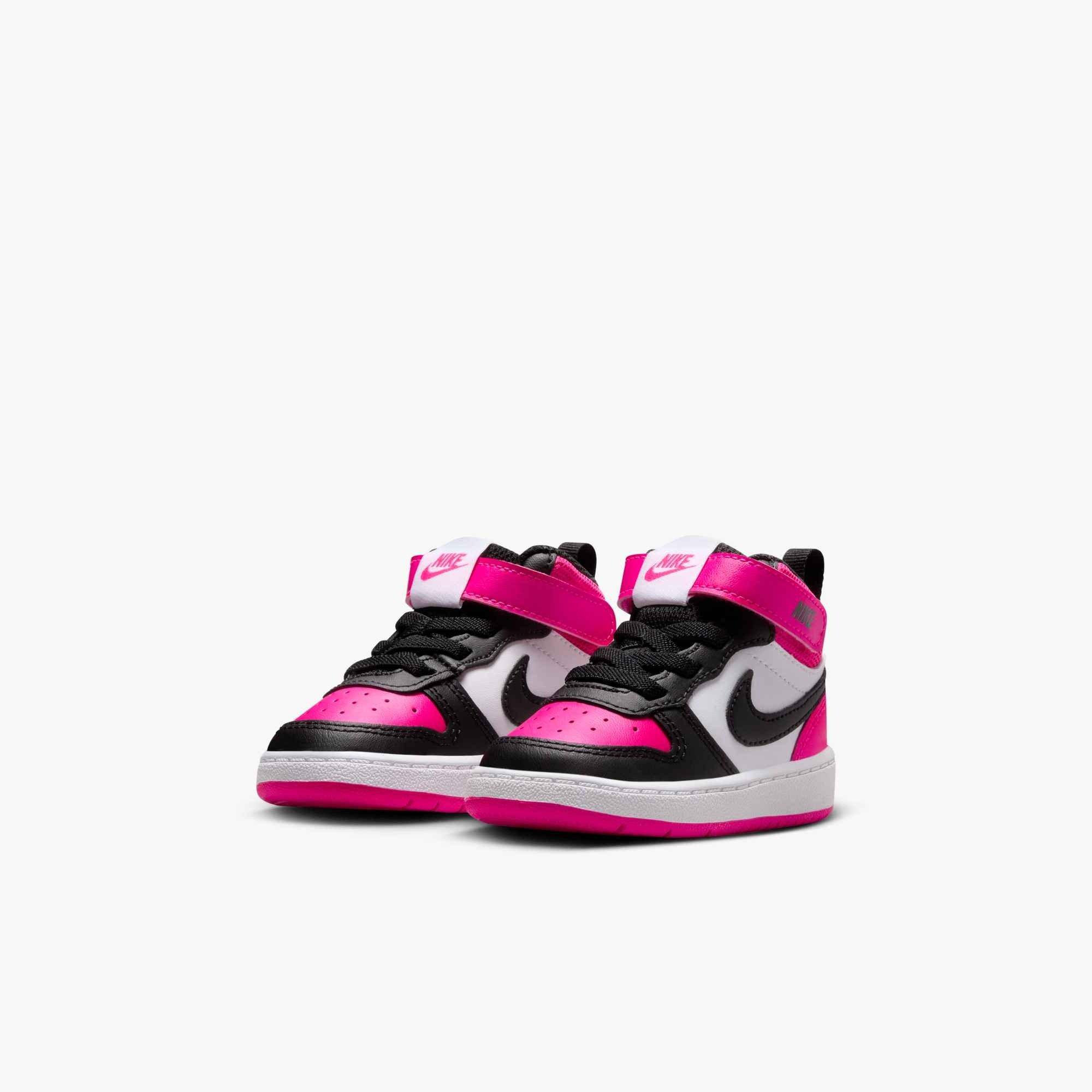 Nike Court Borough Mid 2 "White/Fierce Pink/Black" Infant Girls' Shoe - WHITE/PINK/BLACK Thumbnail View 4