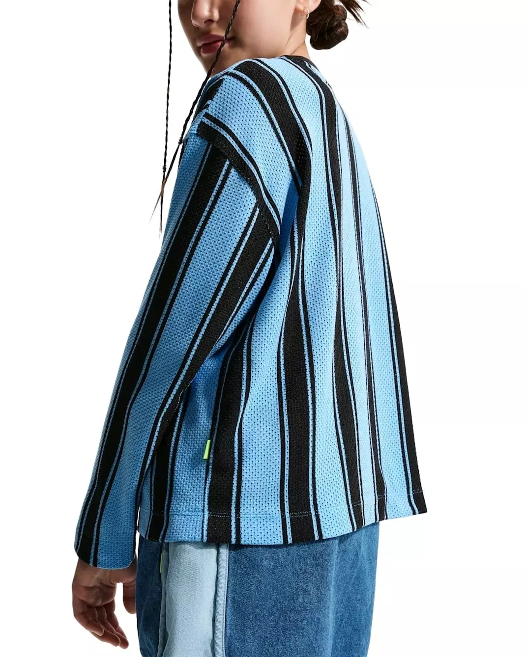 Nike Big Kids' Sportswear Collection Long-Sleeve Mesh Jersey - Blue - BLUE