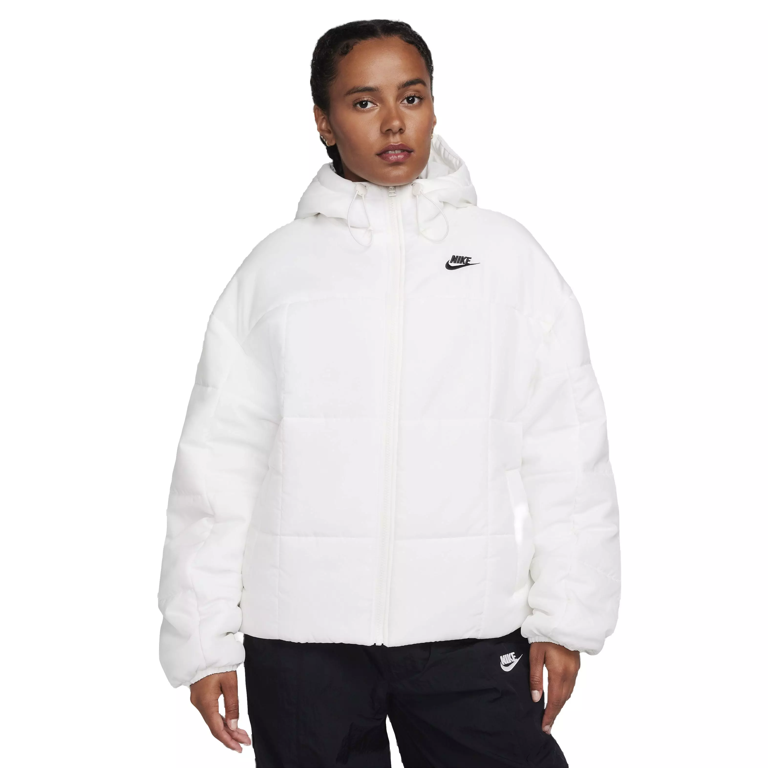 Nike Women's Essentials Therma-FIT Loose Hooded Classic Puffer - White - WHITE