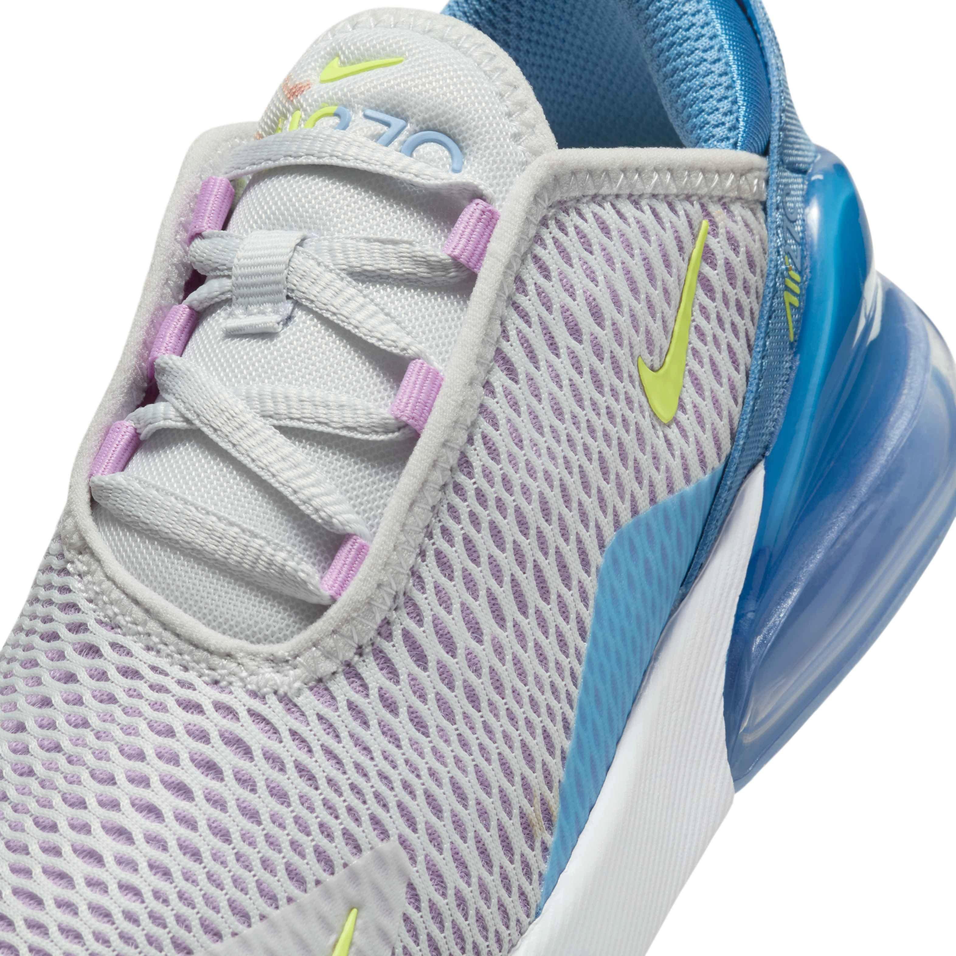 Nike Air Max 270 Preschool Boys' "Pure Platinum/Rush Fuchsia/Blue Beyond/Light Lemon Twist" Shoe