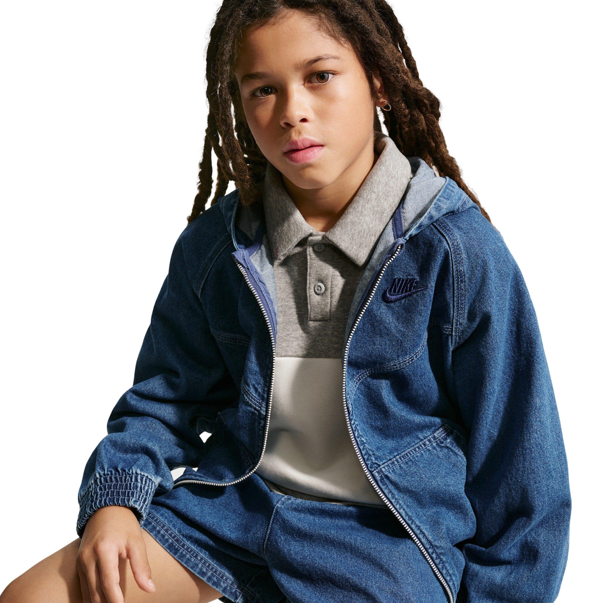 Nike Big Kids' Sportswear Collection Navy Denim Shorts - NAVY DENIM Thumbnail View 4