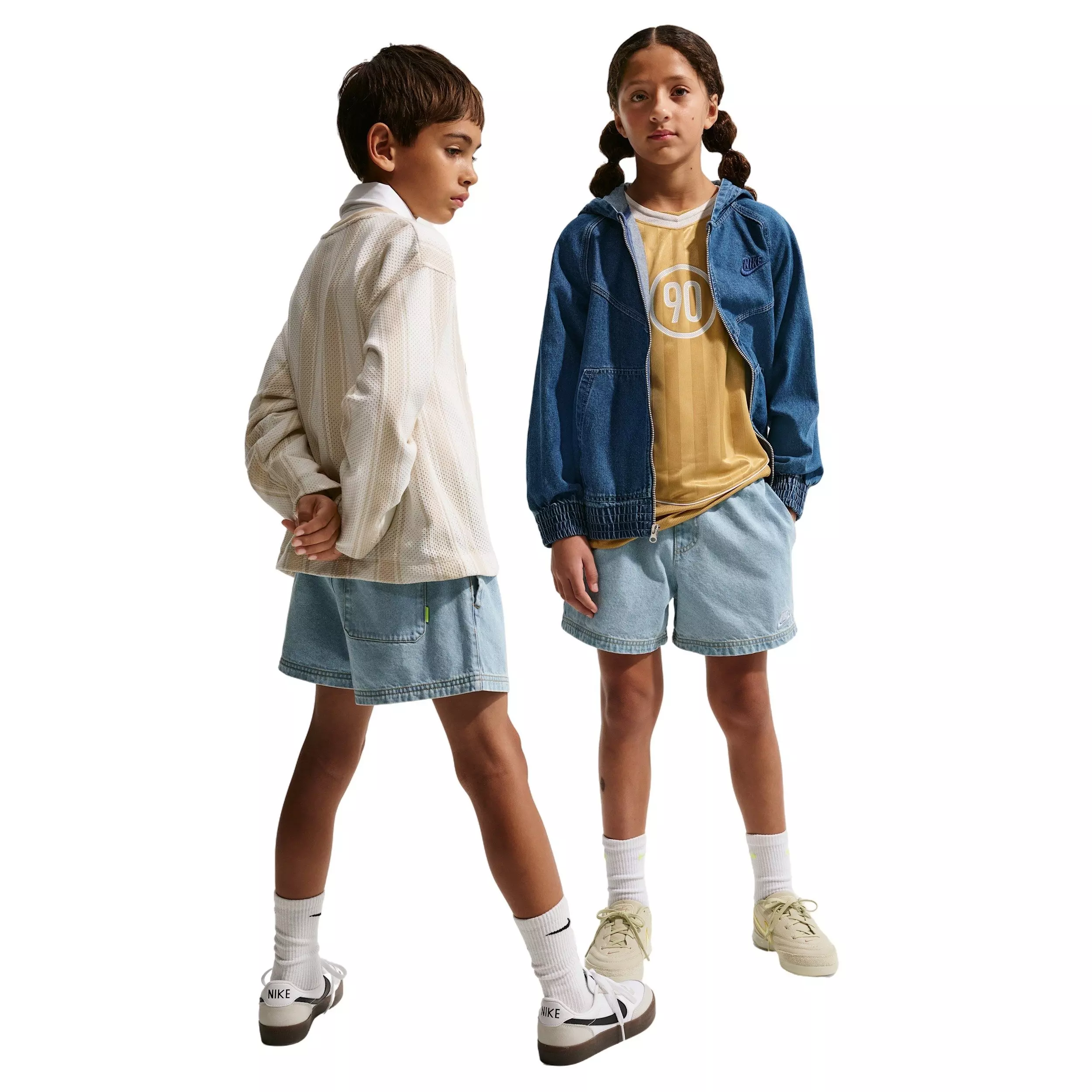 Nike Big Kids' Sportswear Collection Lt Blue Denim Shorts - LT BLUE DENIM