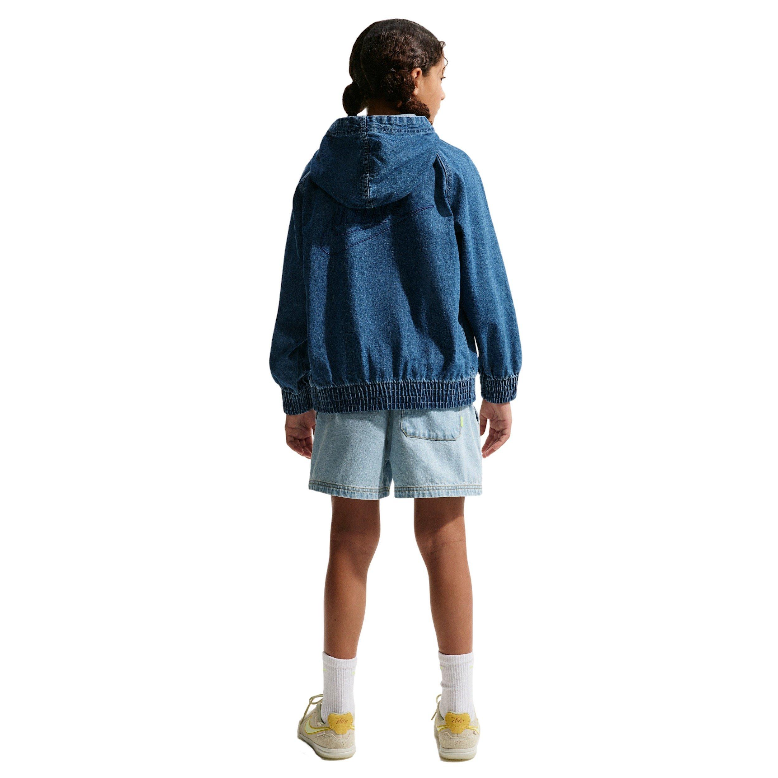 Nike Big Kids' Sportswear Collection Lt Blue Denim Shorts - LT BLUE DENIM Thumbnail View 7