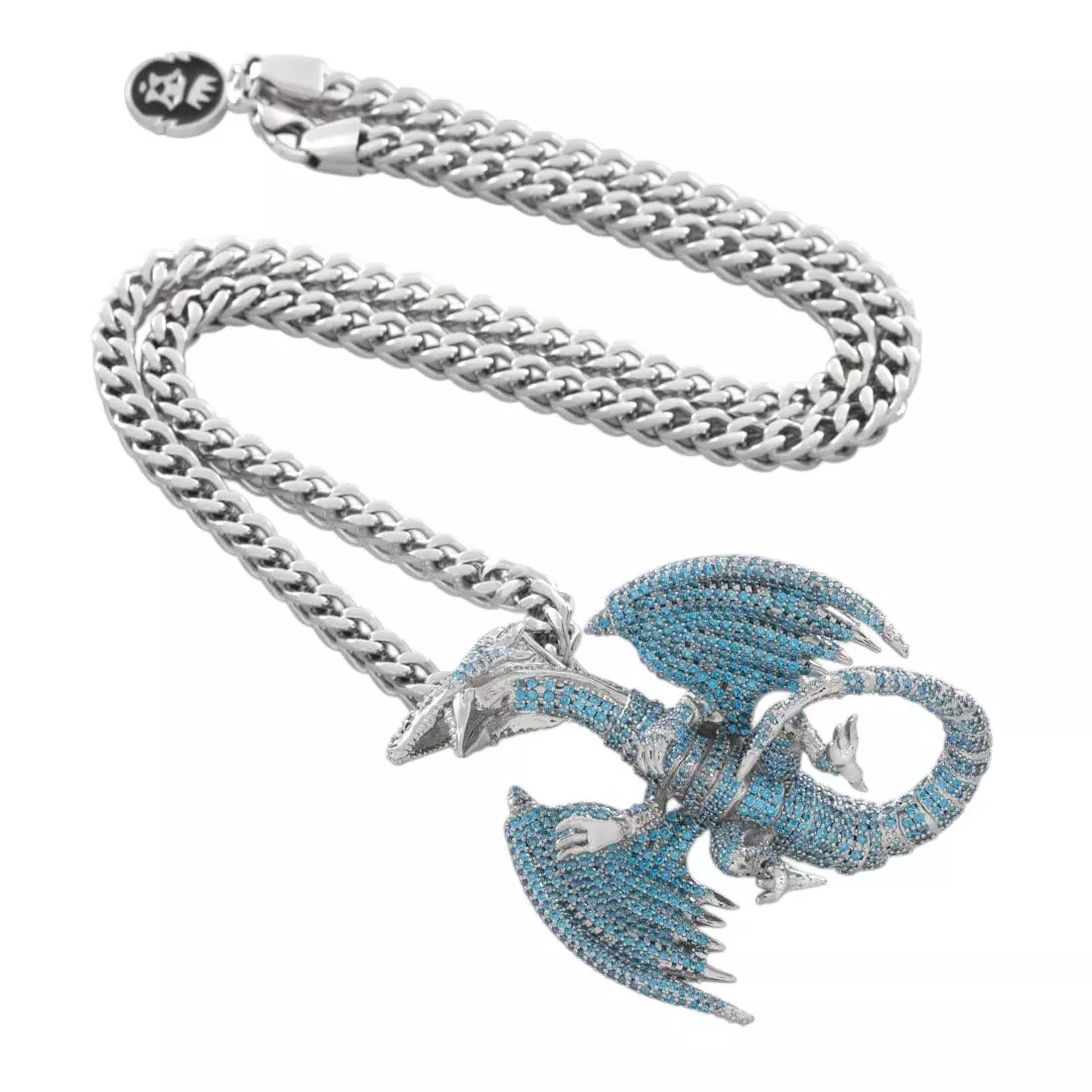 King Ice X Yu-Gi-Oh! Blue Eyes White Dragon Necklace - WHITE GOLD