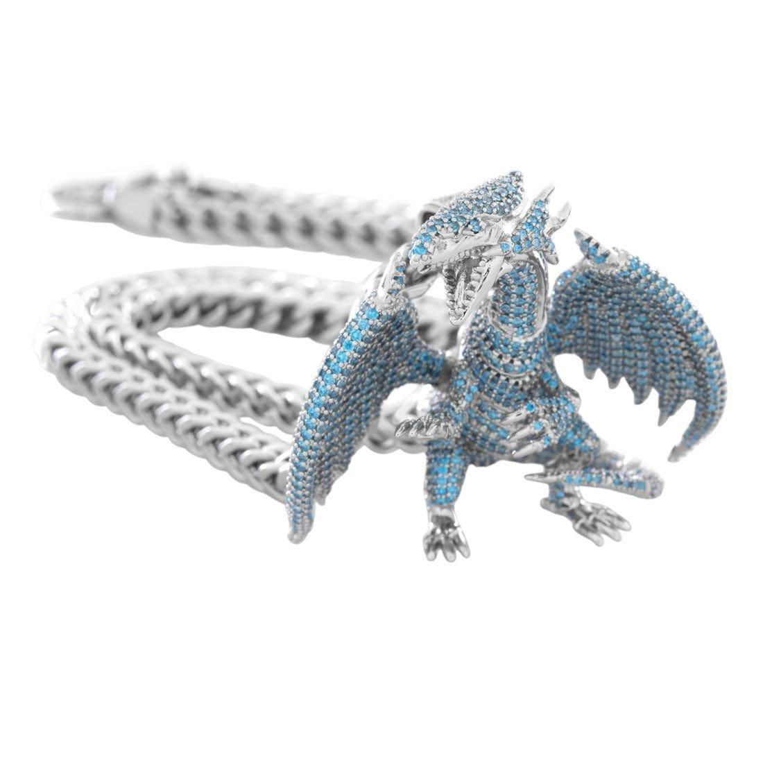 King Ice X Yu-Gi-Oh! Blue Eyes White Dragon Necklace - WHITE GOLD