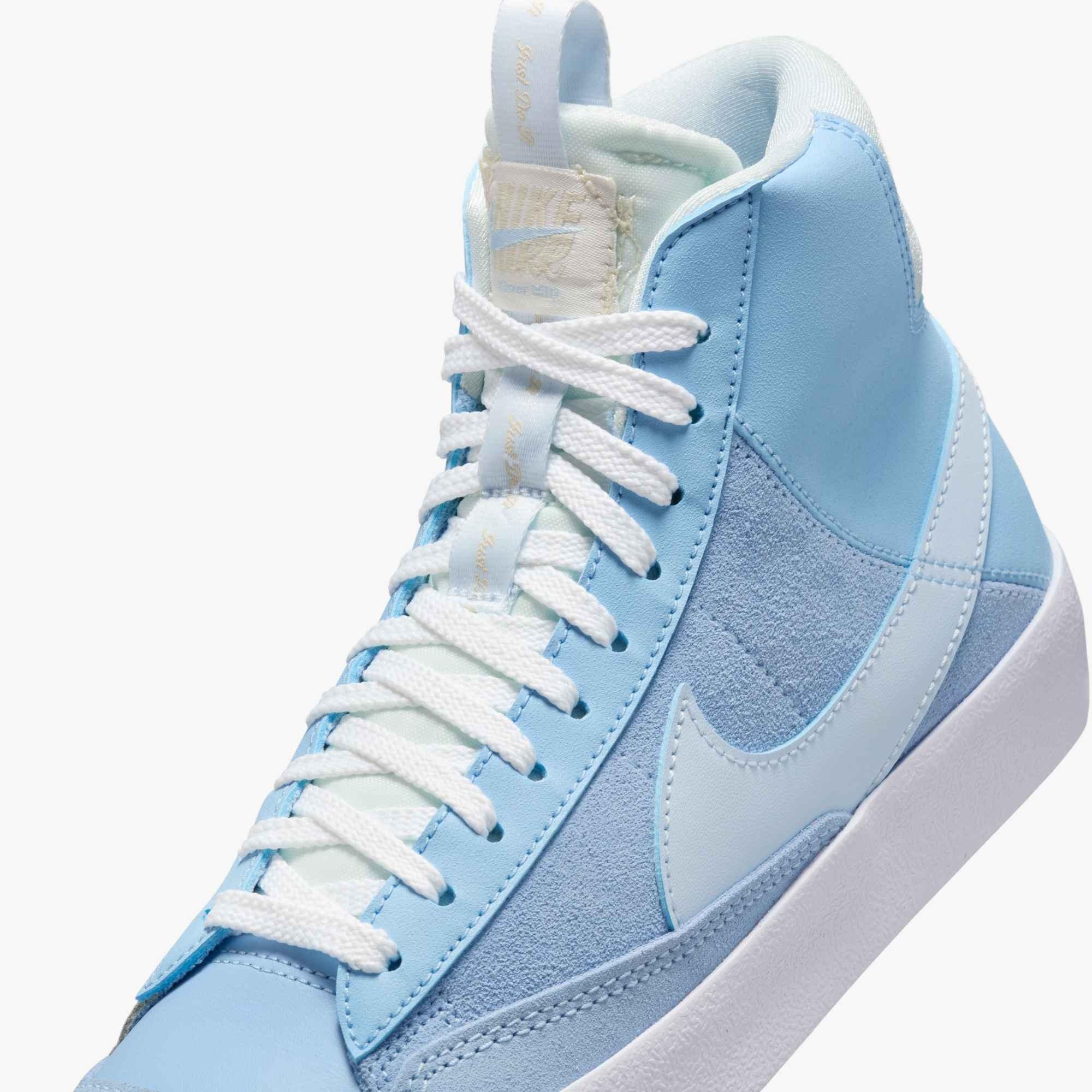 Nike Blazer Mid '77 "Psychic Blue/Sail/Beach/Blue Tint" Grade School Boys' Shoe - BLUE/WHITE Thumbnail View 6