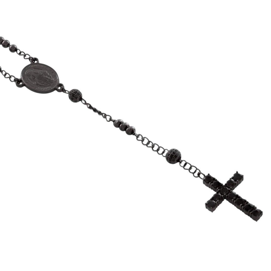 King Ice Our Father Rosary Chain - BLACK