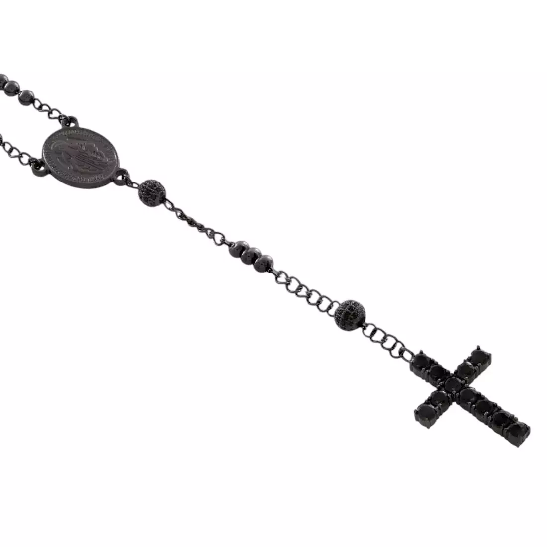 King Ice Our Father Rosary Chain - BLACK
