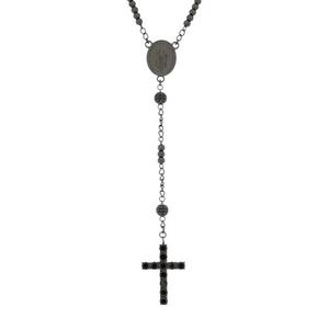 King Ice Our Father Rosary Chain - BLACK