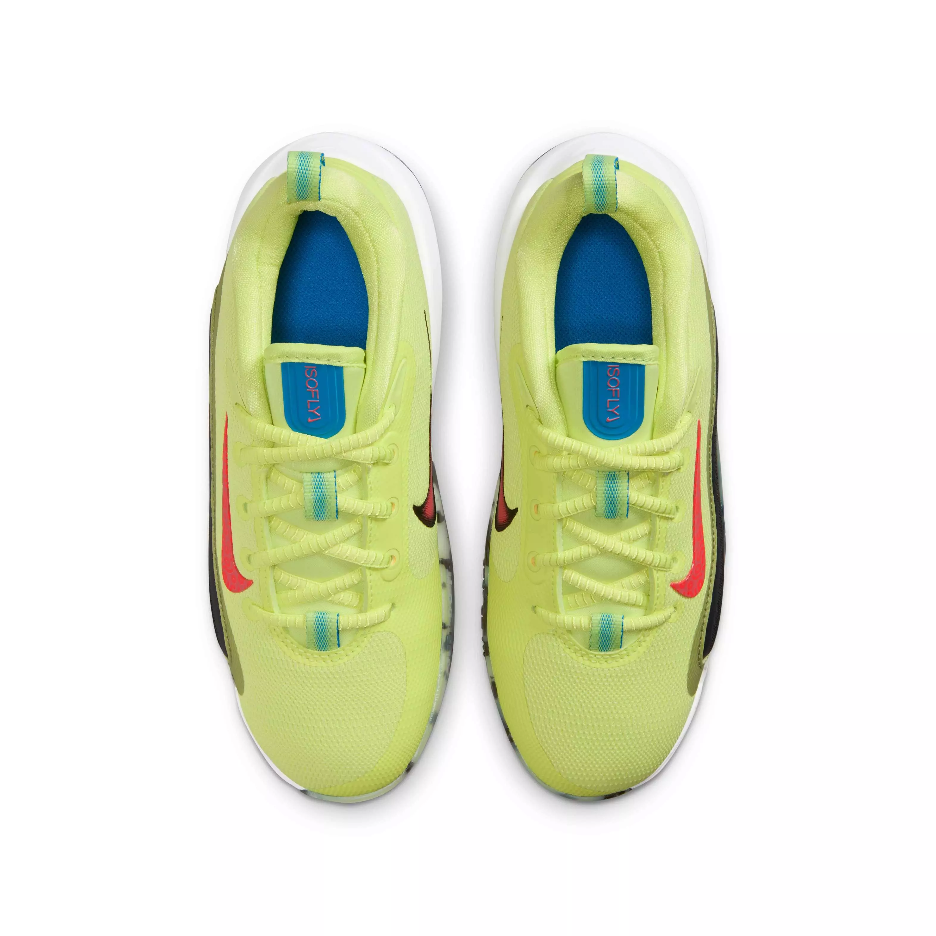 Nike IsoFly "Light Lemon Twist/Anthracite/Black/Magic Ember" Grade School Boys' Basketball Shoe - LT LEMON/ANTHRACITE/BLACK/EMBER