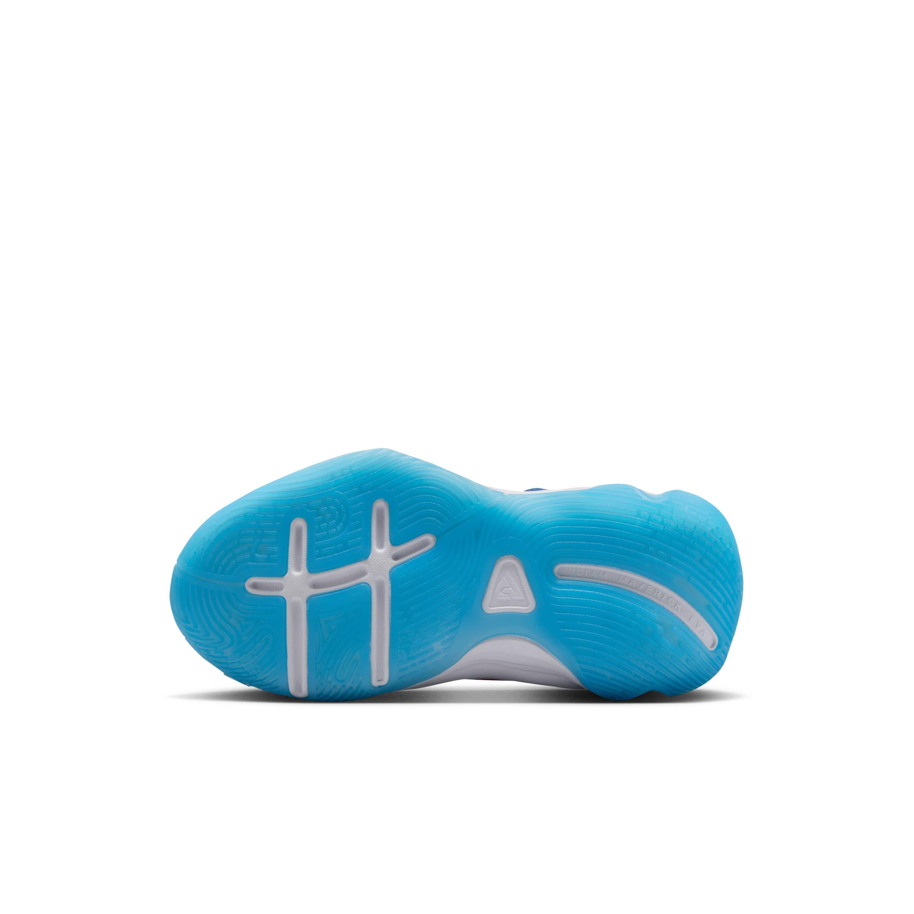 Nike Giannis Immortality 4 Preschool Boys' "White/Blue/Hyper Royal/Lt Lemon Twist" Basketball Shoe