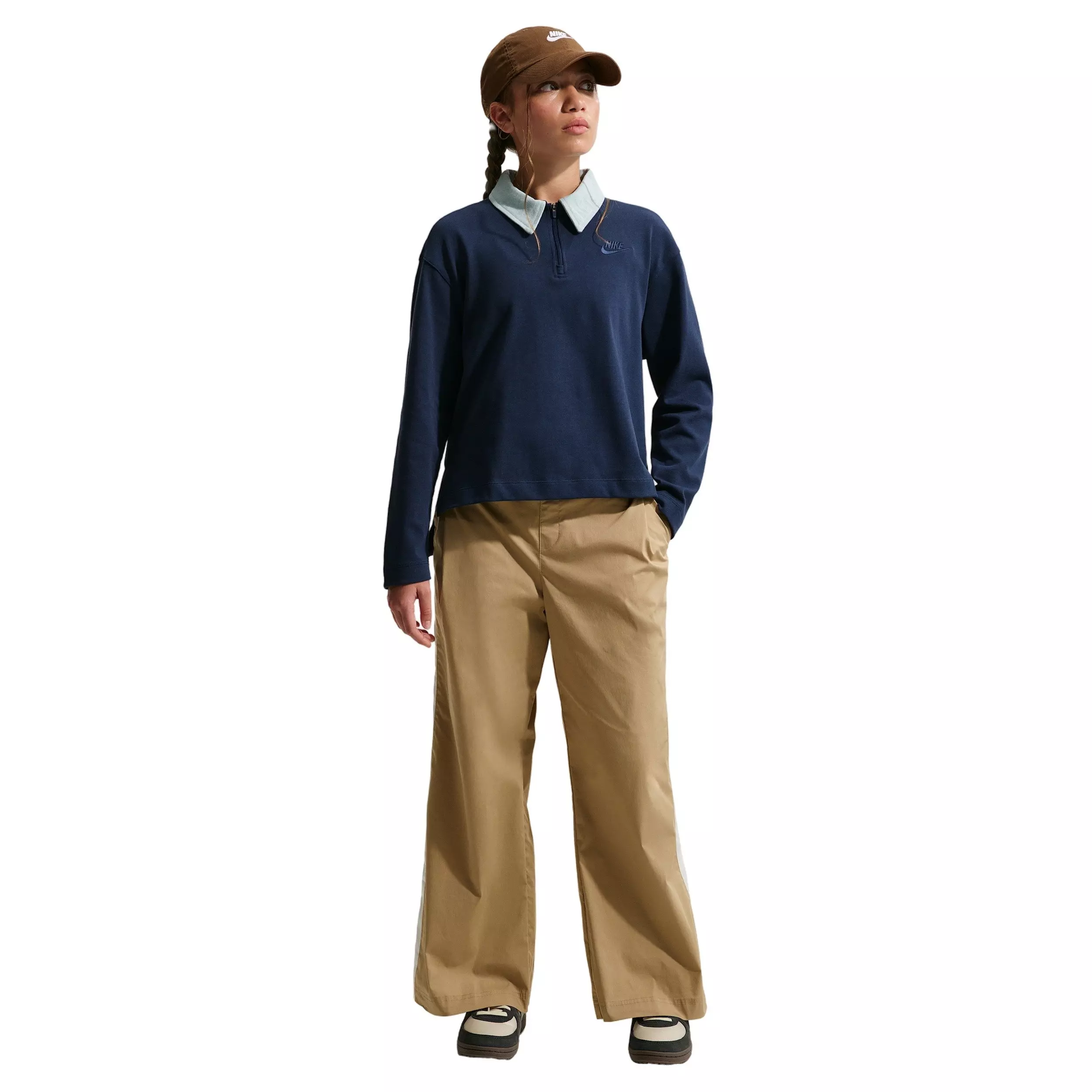 Nike Big Girls' Sportswear Collection Long-Sleeve Polo Top - Navy - NAVY