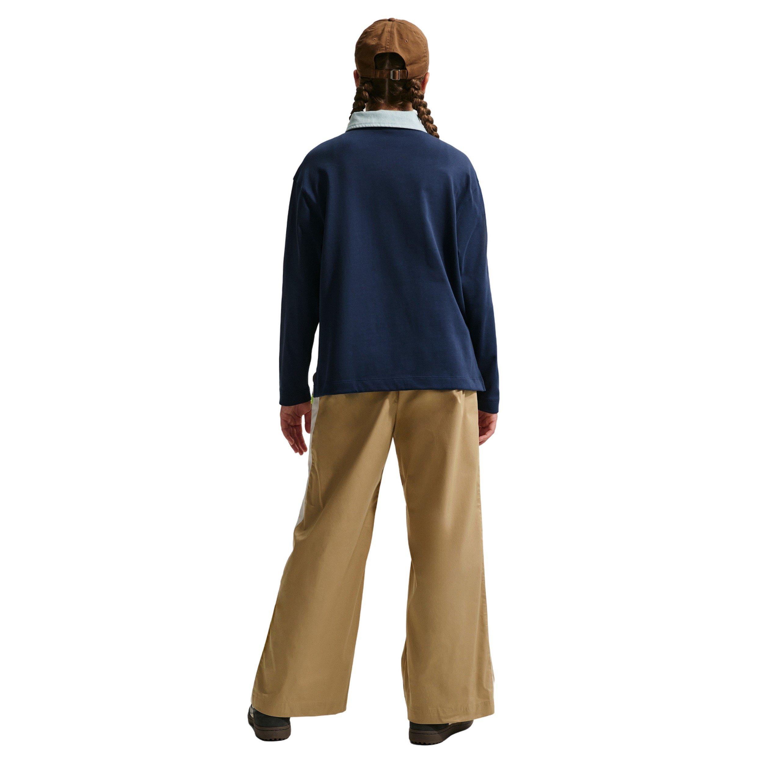 Nike Big Girls' Sportswear Collection Long-Sleeve Polo Top - Navy - NAVY Thumbnail View 5