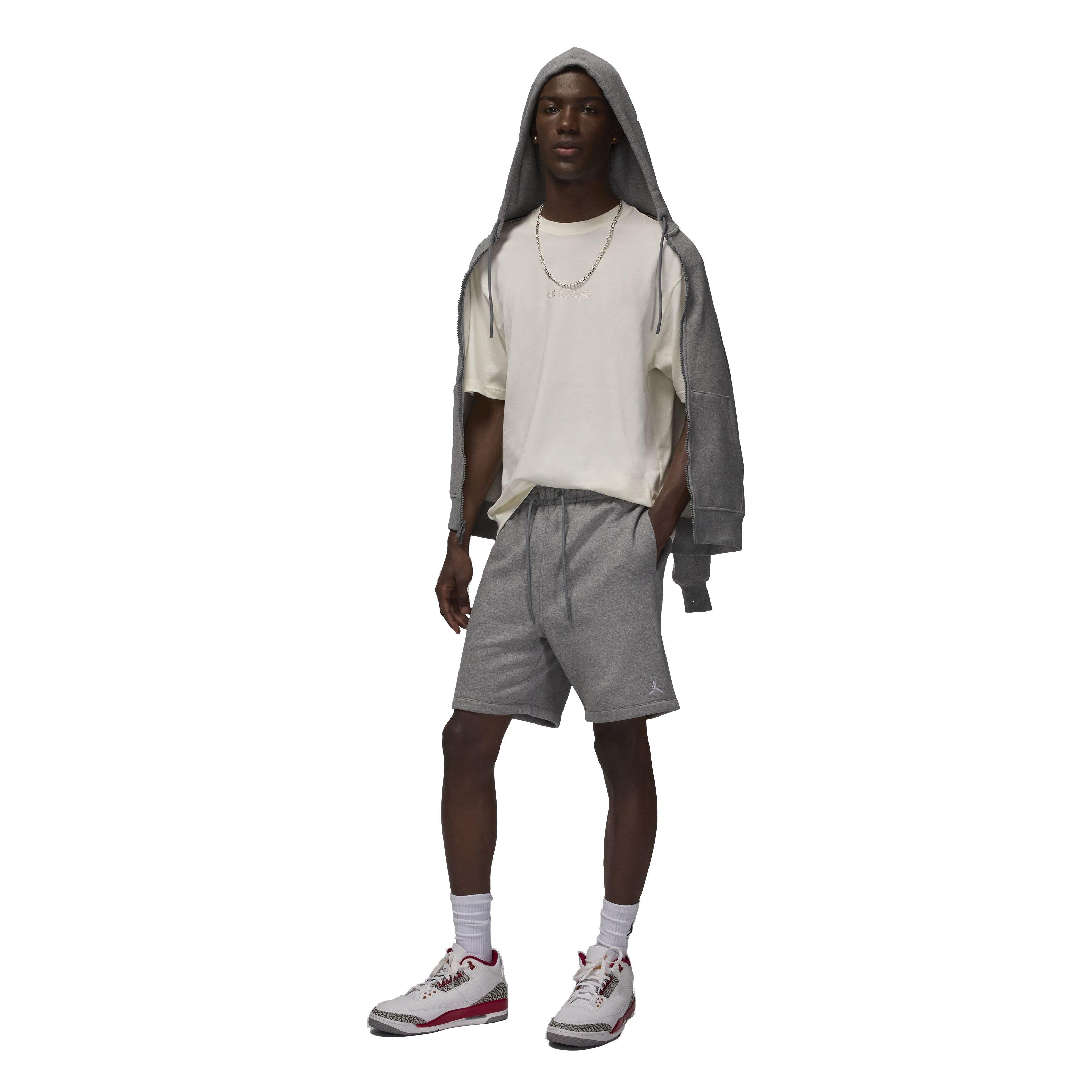 Jordan Men's Brooklyn Fleece Shorts -Grey - GREY Thumbnail View 7