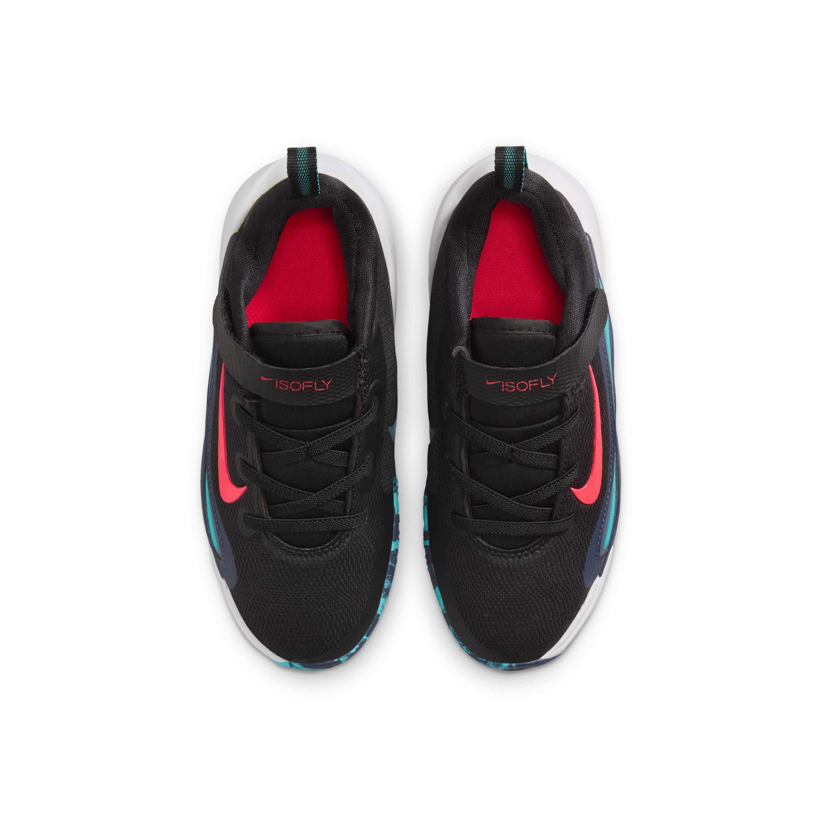 Nike IsoFly Preschool Boys' "Black/Dusty Cactus/Thunder Blue/Bright Crimson" Basketball Shoe