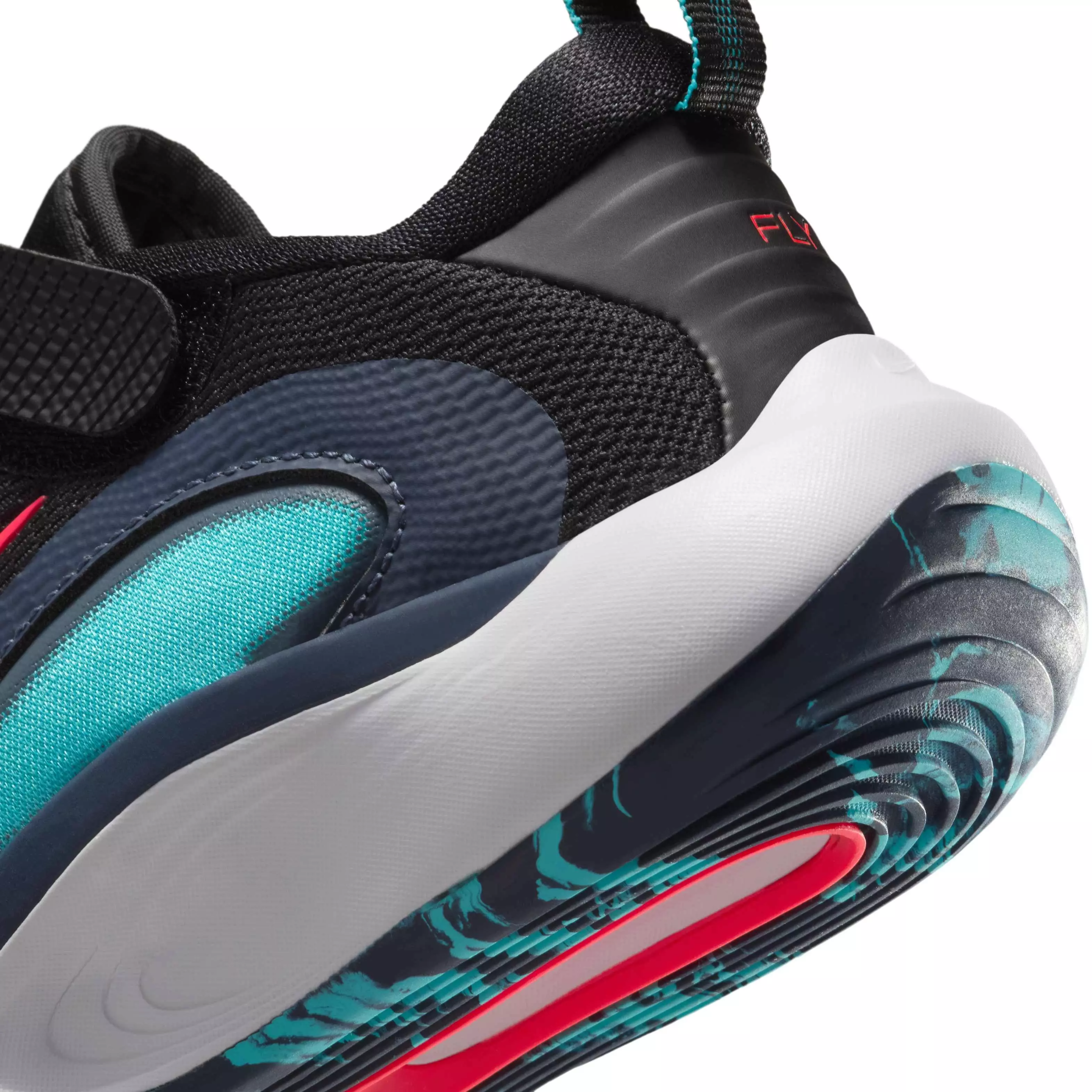 Nike IsoFly "Black/Dusty Cactus/Thunder Blue/Bright Crimson" Preschool Boys' Basketball Shoe - BLACK/CACTUS/BLUE/CRIMSON