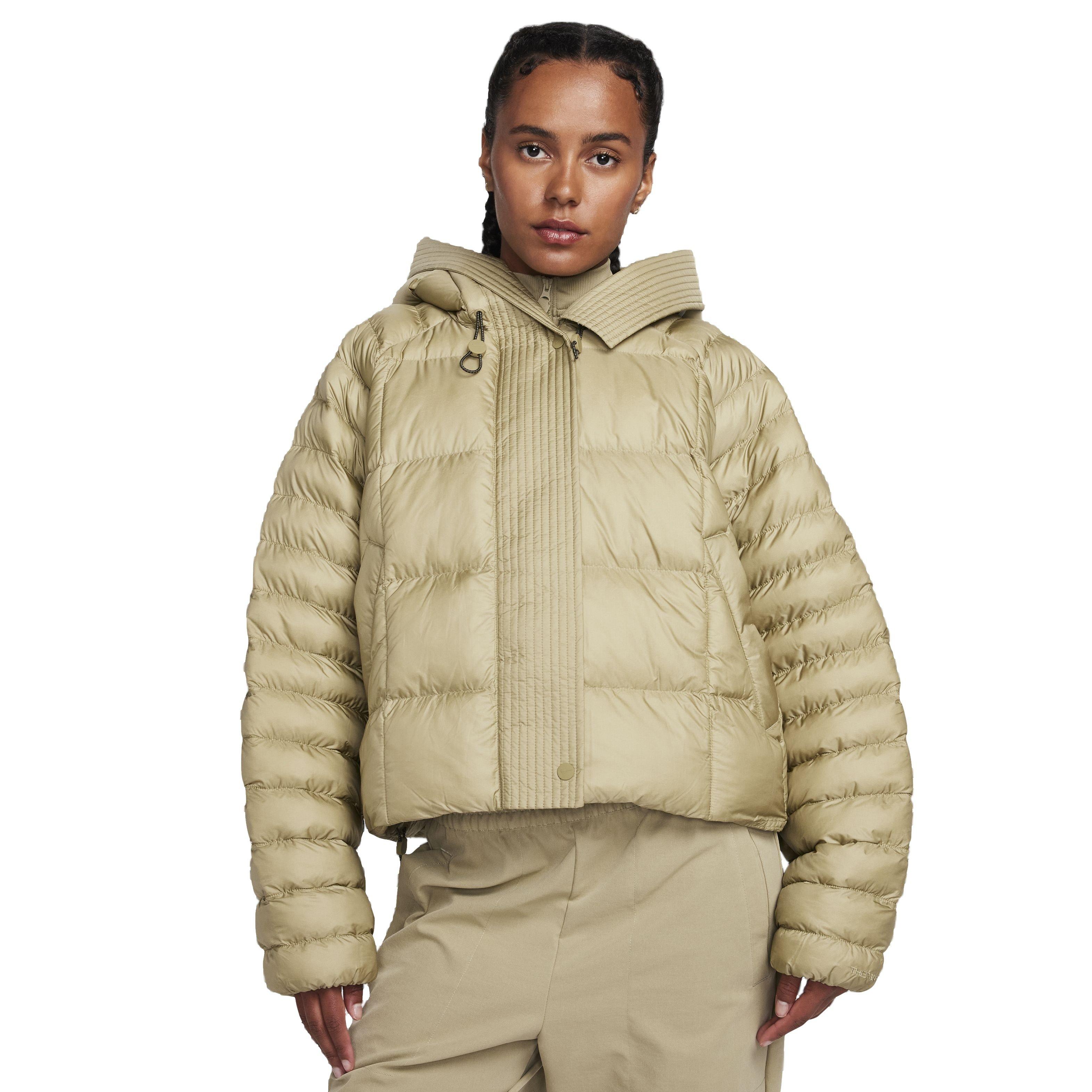 Nike Women's Sportswear Swoosh Puffer PrimaLoft Therma-FIT Oversized Hooded Jacket - NEUTRAL OLIVE Thumbnail View 1