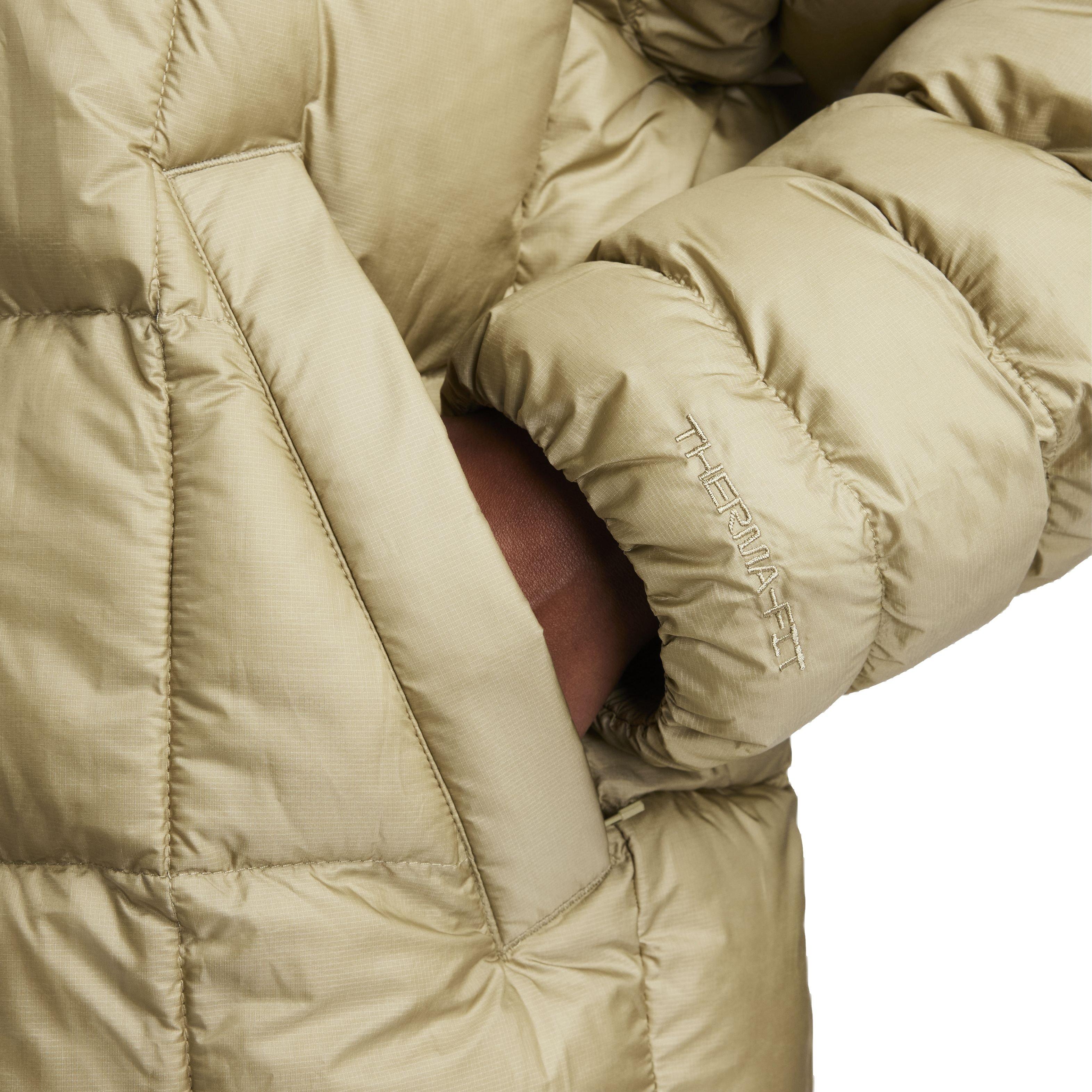 Nike Women's Sportswear Swoosh Puffer PrimaLoft Therma-FIT Oversized Hooded Jacket - NEUTRAL OLIVE Thumbnail View 5