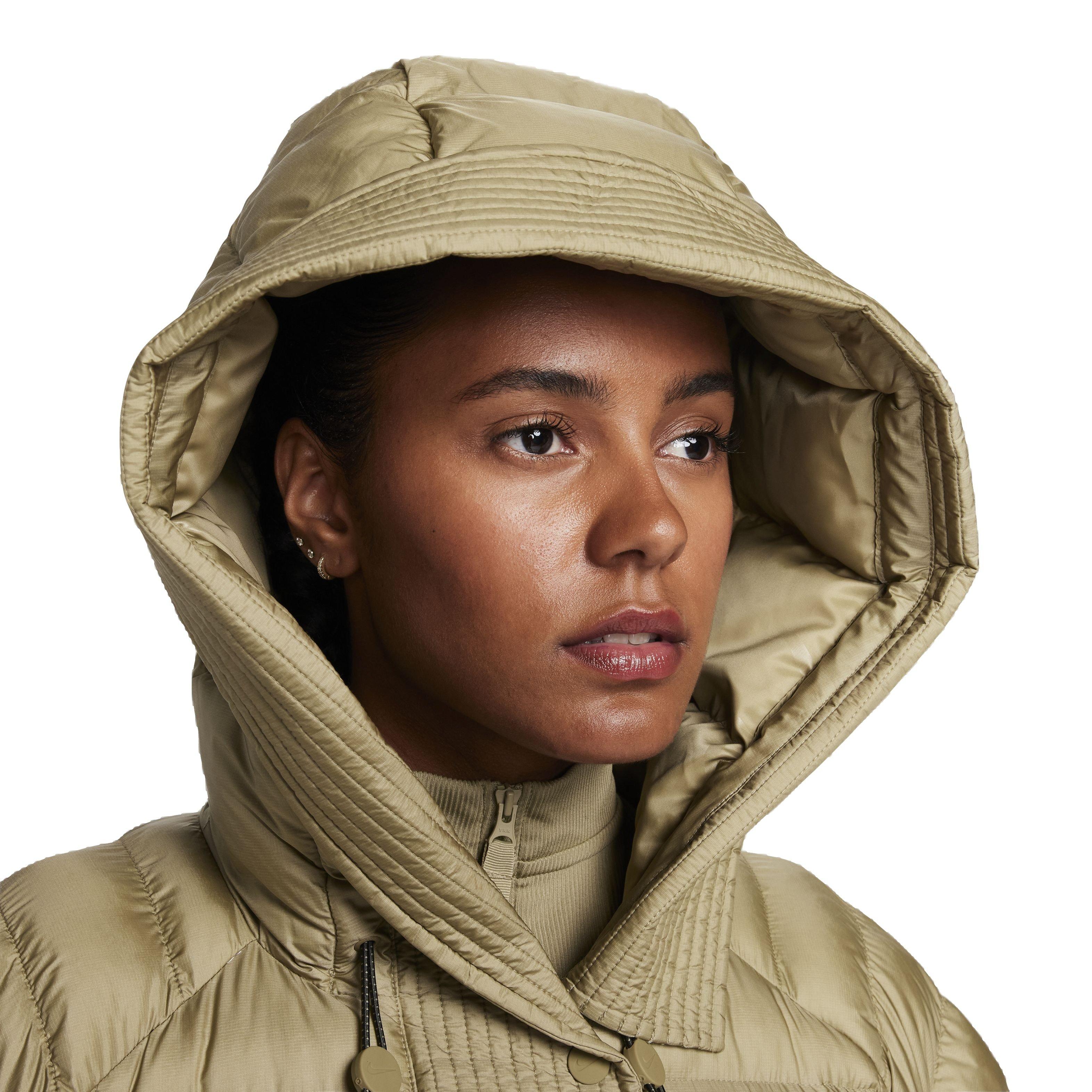 Nike Women's Sportswear Swoosh Puffer PrimaLoft Therma-FIT Oversized Hooded Jacket - NEUTRAL OLIVE Thumbnail View 8