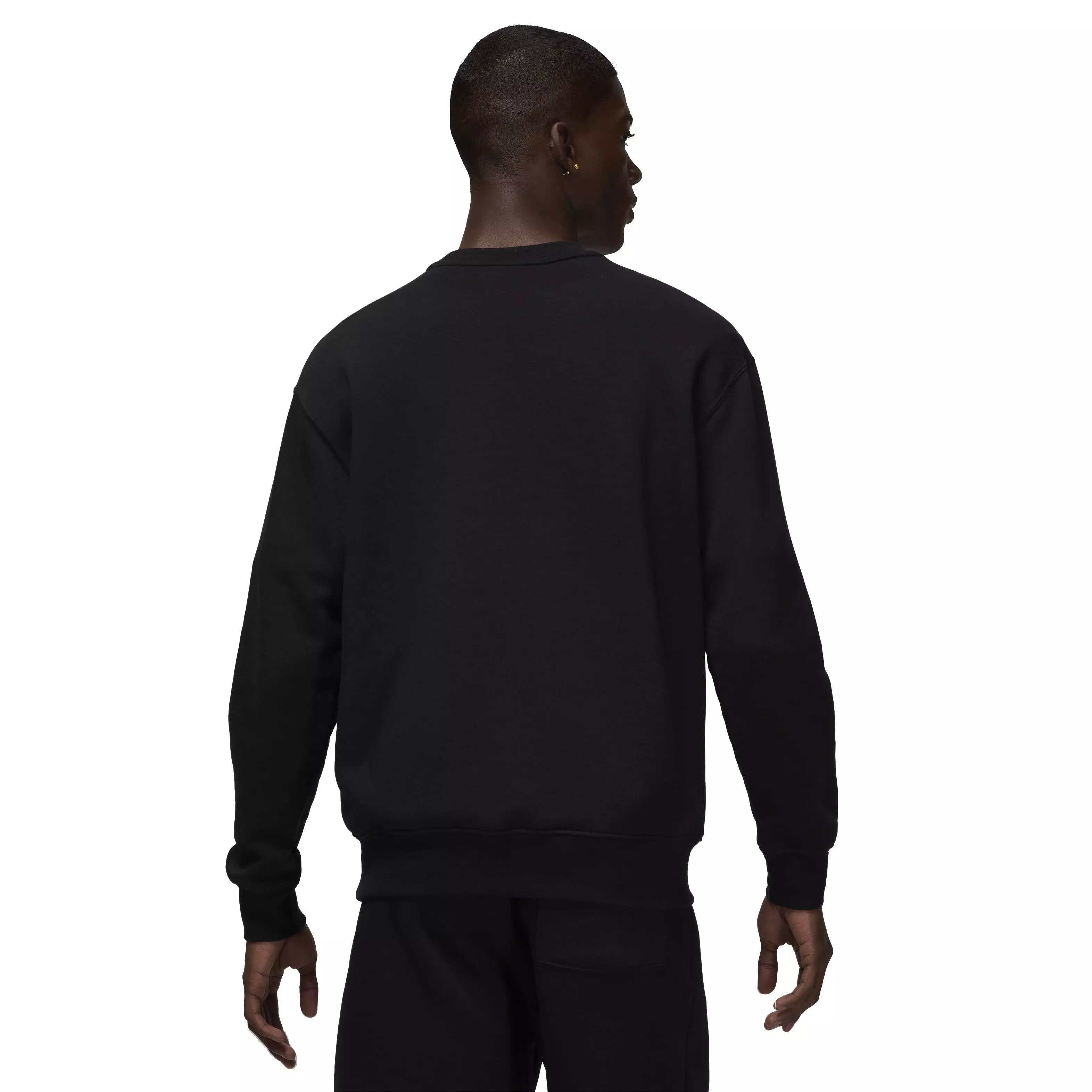 Jordan Men's Brooklyn Fleece Crew-Neck Sweatshirt - BLACK