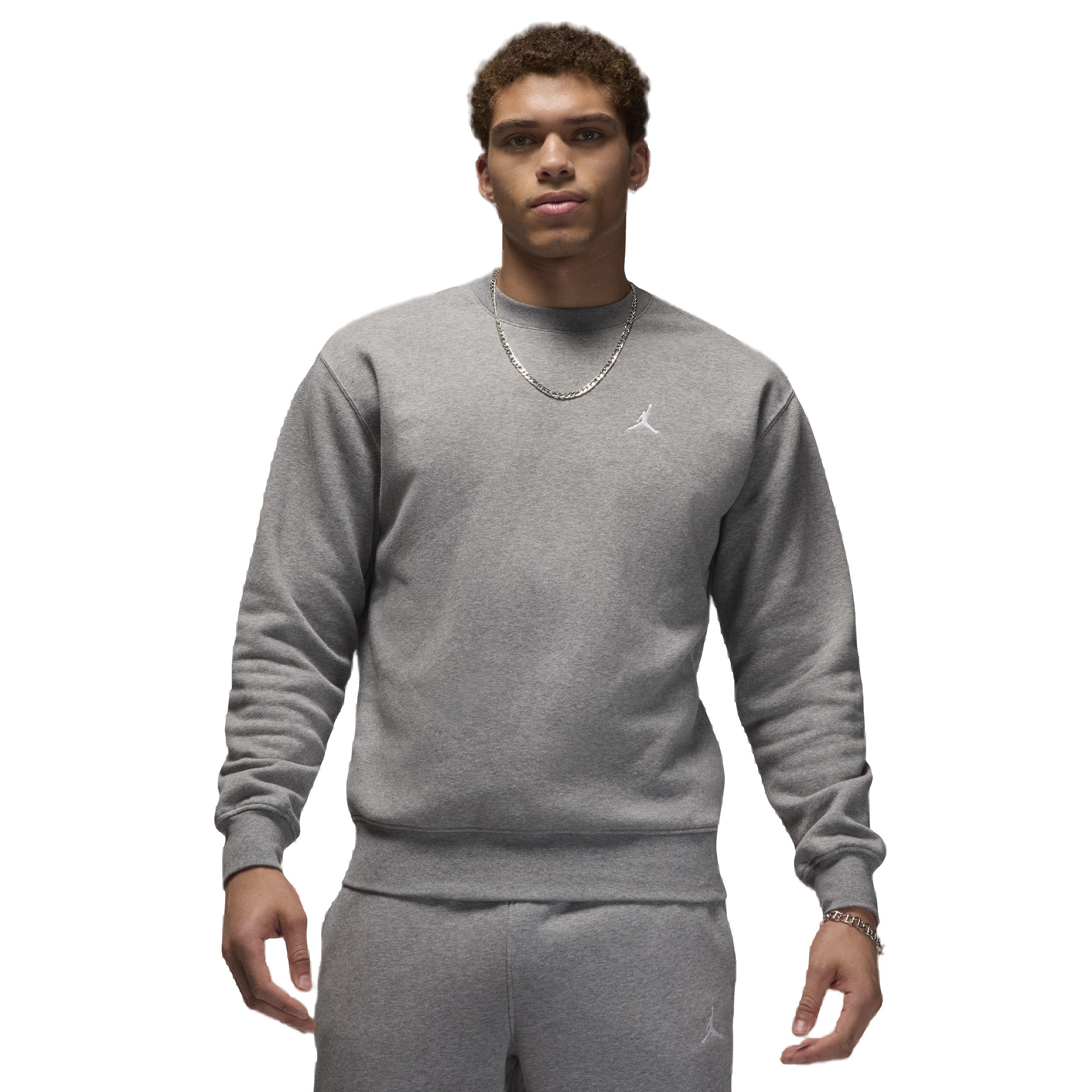 Jordan Men's Brooklyn Fleece Crew-Neck Sweatshirt - GREY Thumbnail View 1