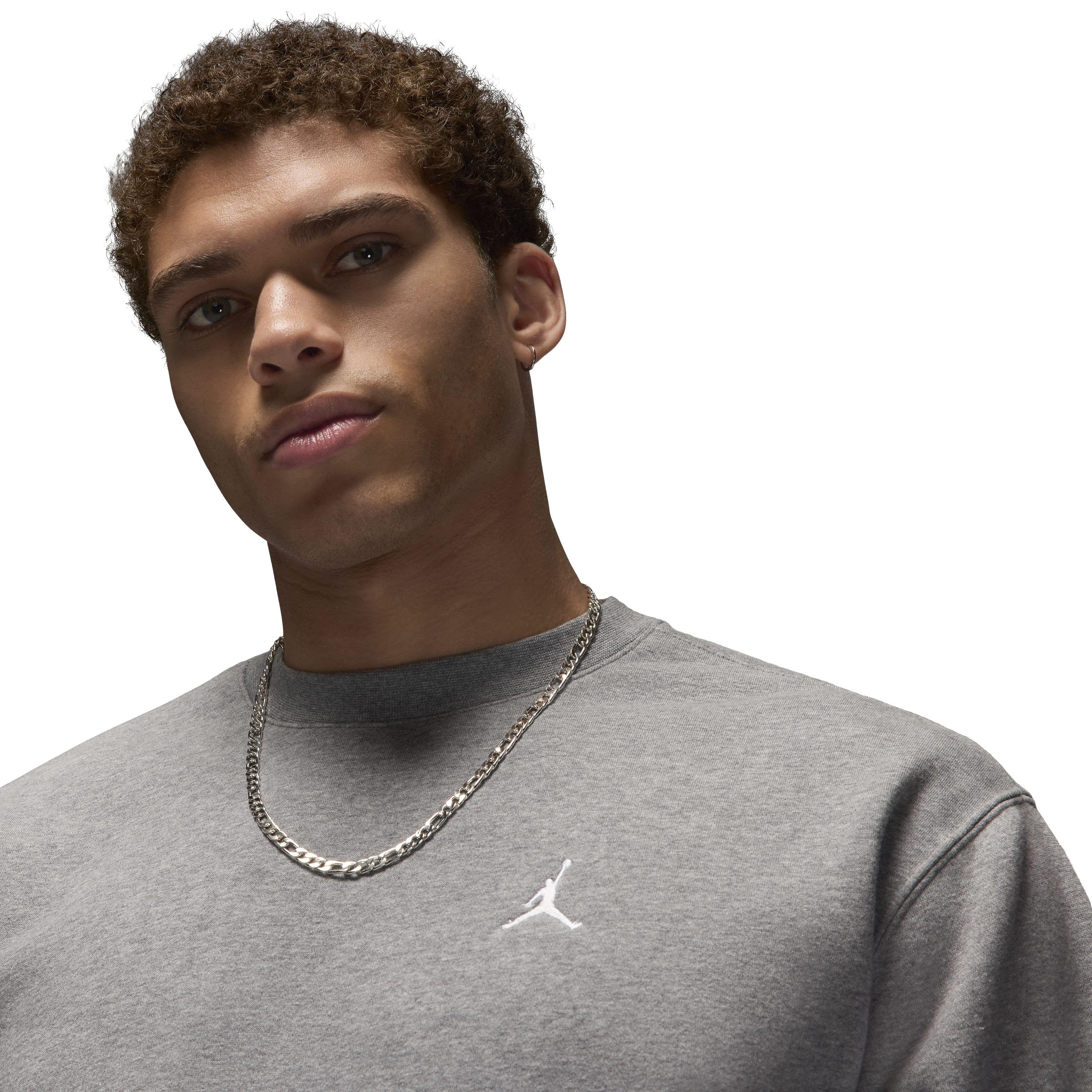 Jordan Men's Brooklyn Crew-Neck Fleece Sweatshirt - GREY Thumbnail View 3