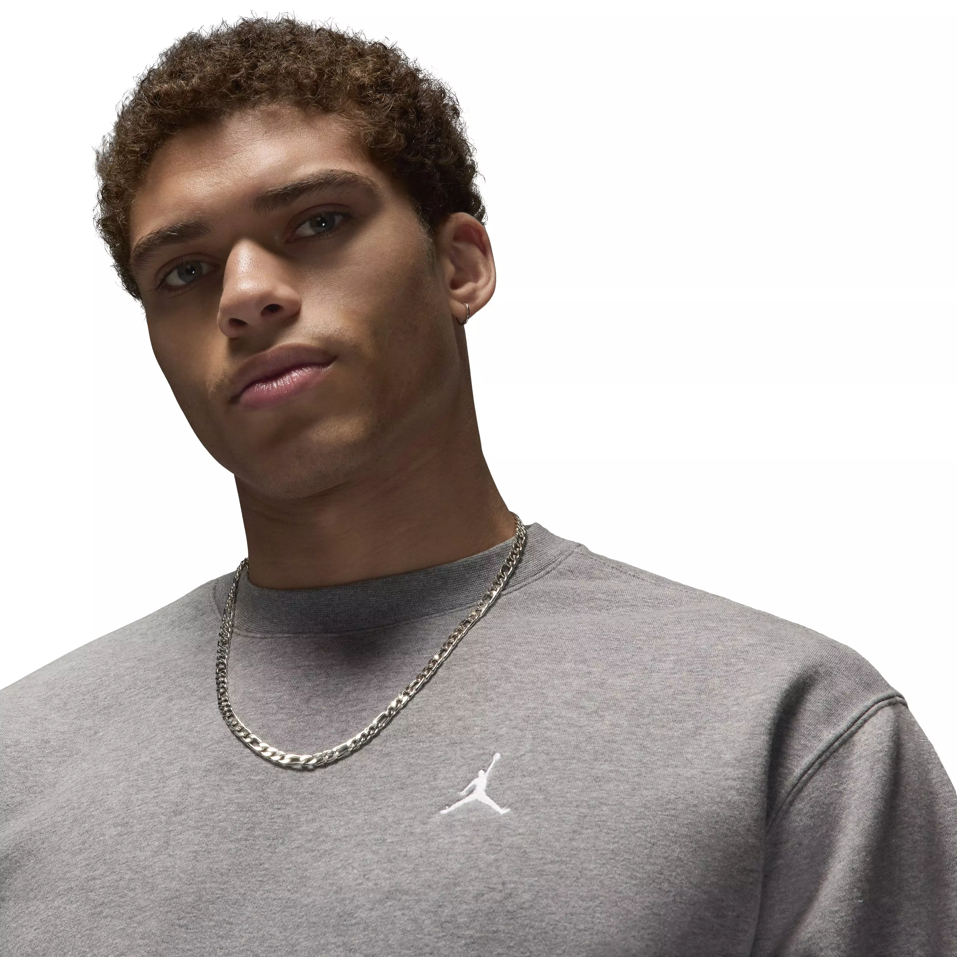 Jordan Men's Brooklyn Crew-Neck Fleece Sweatshirt - GREY