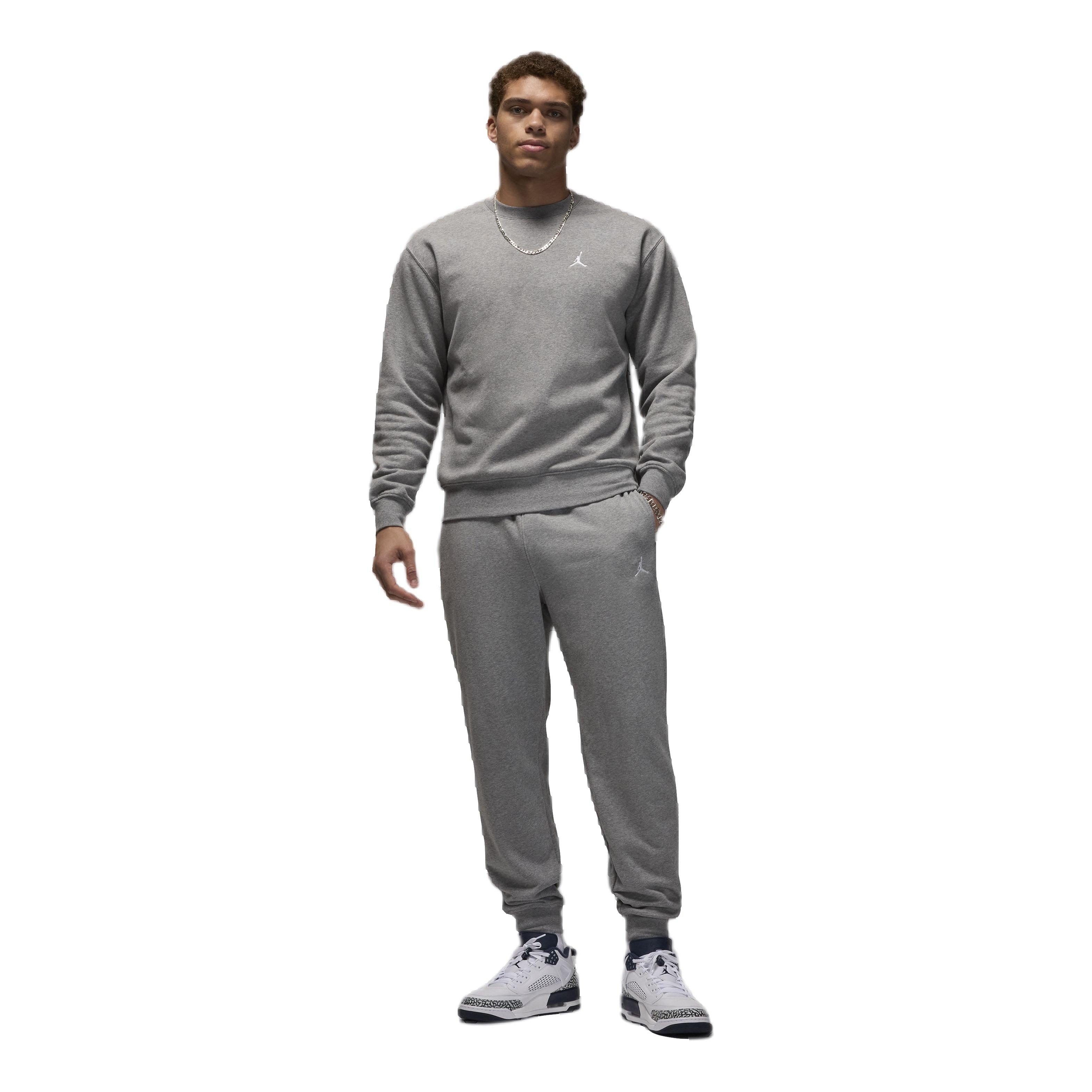 Jordan Men's Brooklyn Fleece Crew-Neck Sweatshirt - GREY Thumbnail View 5