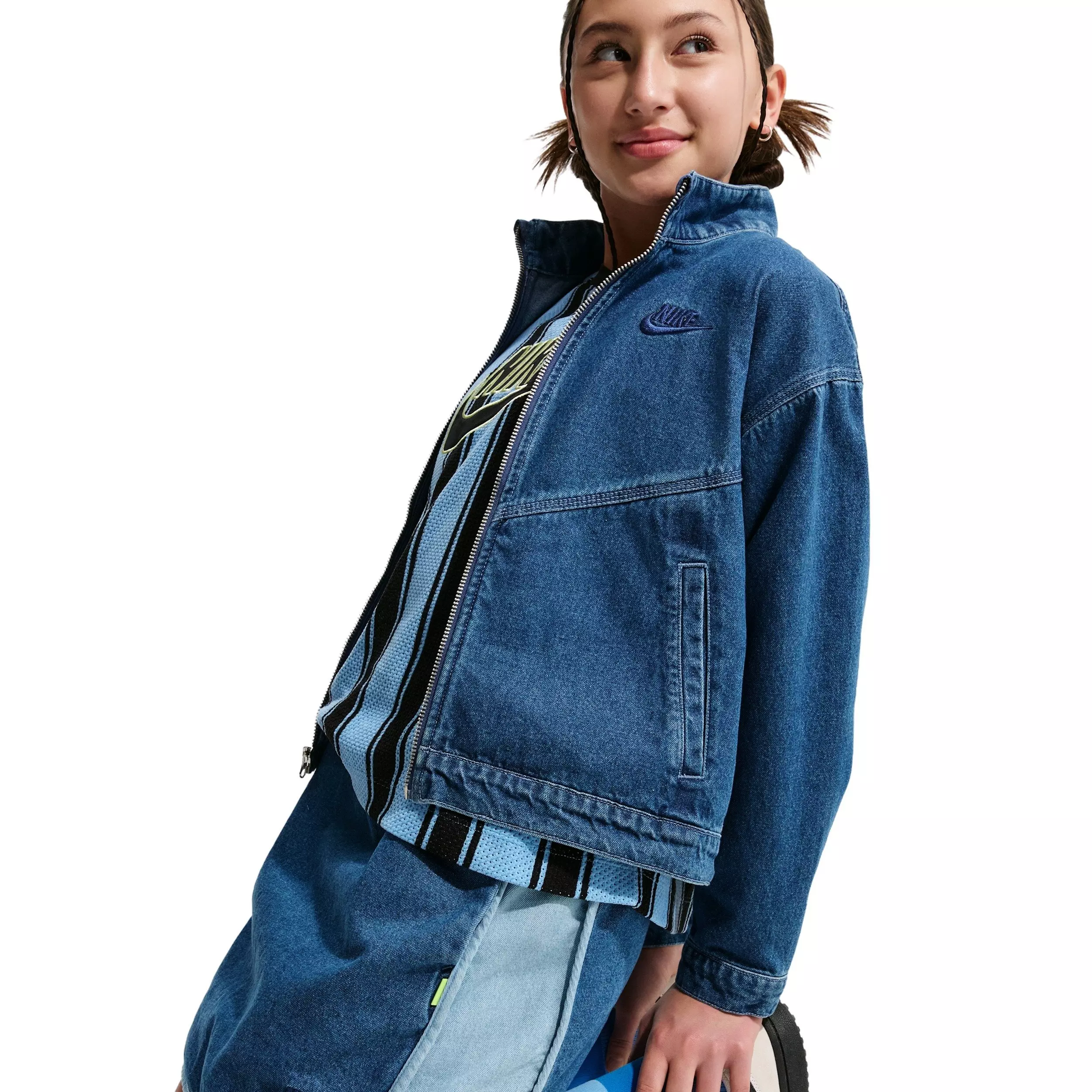 Nike Big Girls' Sportswear Collection Denim Skirt - DENIM