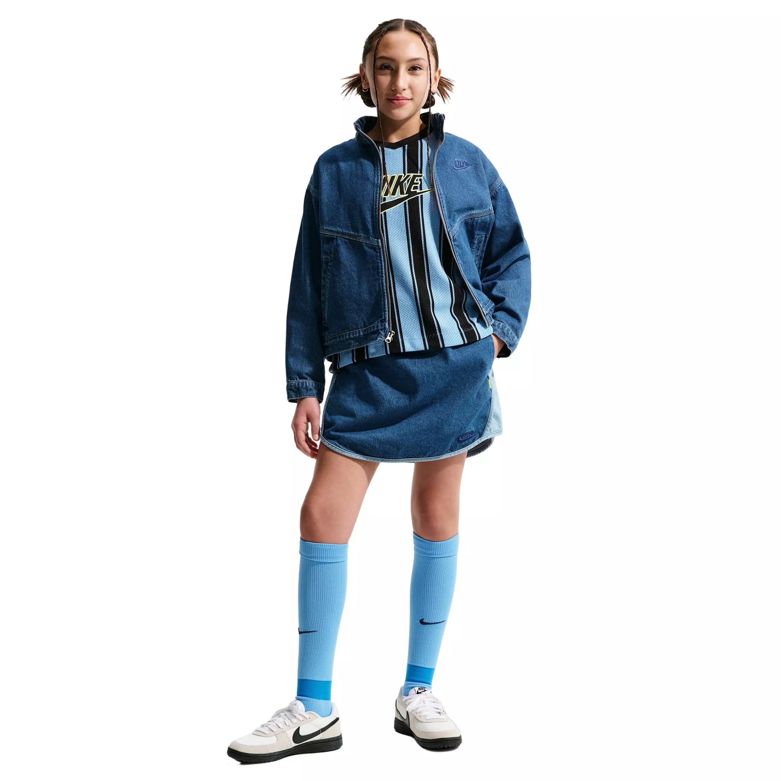 Nike Big Girls' Sportswear Collection Denim Skirt - DENIM