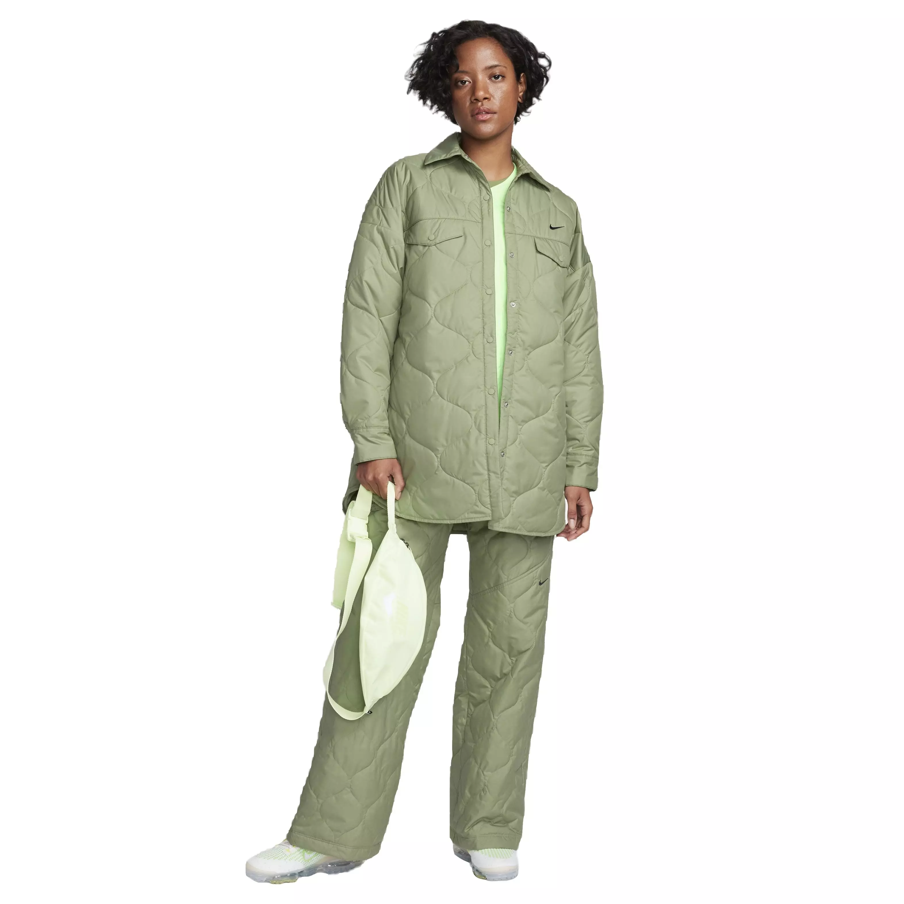 Nike Women's Sportswear Essential Quilted Standard Trench - GREEN