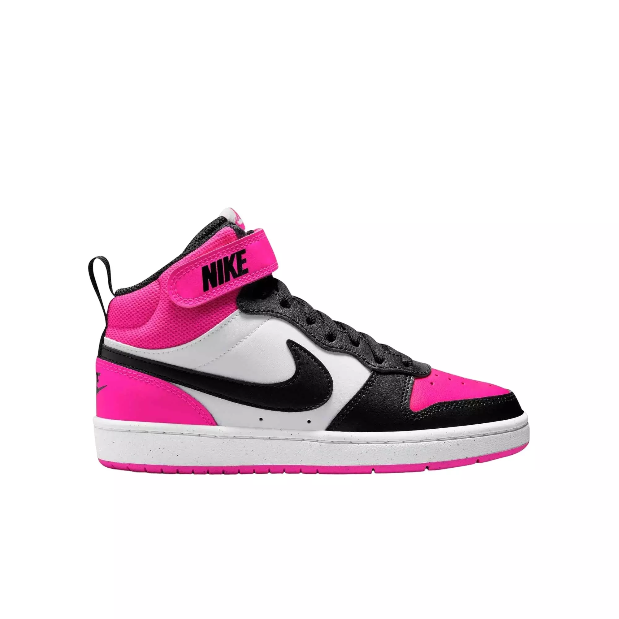 Nike Court Borough Mid 2 "White/Fierce Pink/Black" Grade School Girls' Shoe - WHITE/PINK/BLACK