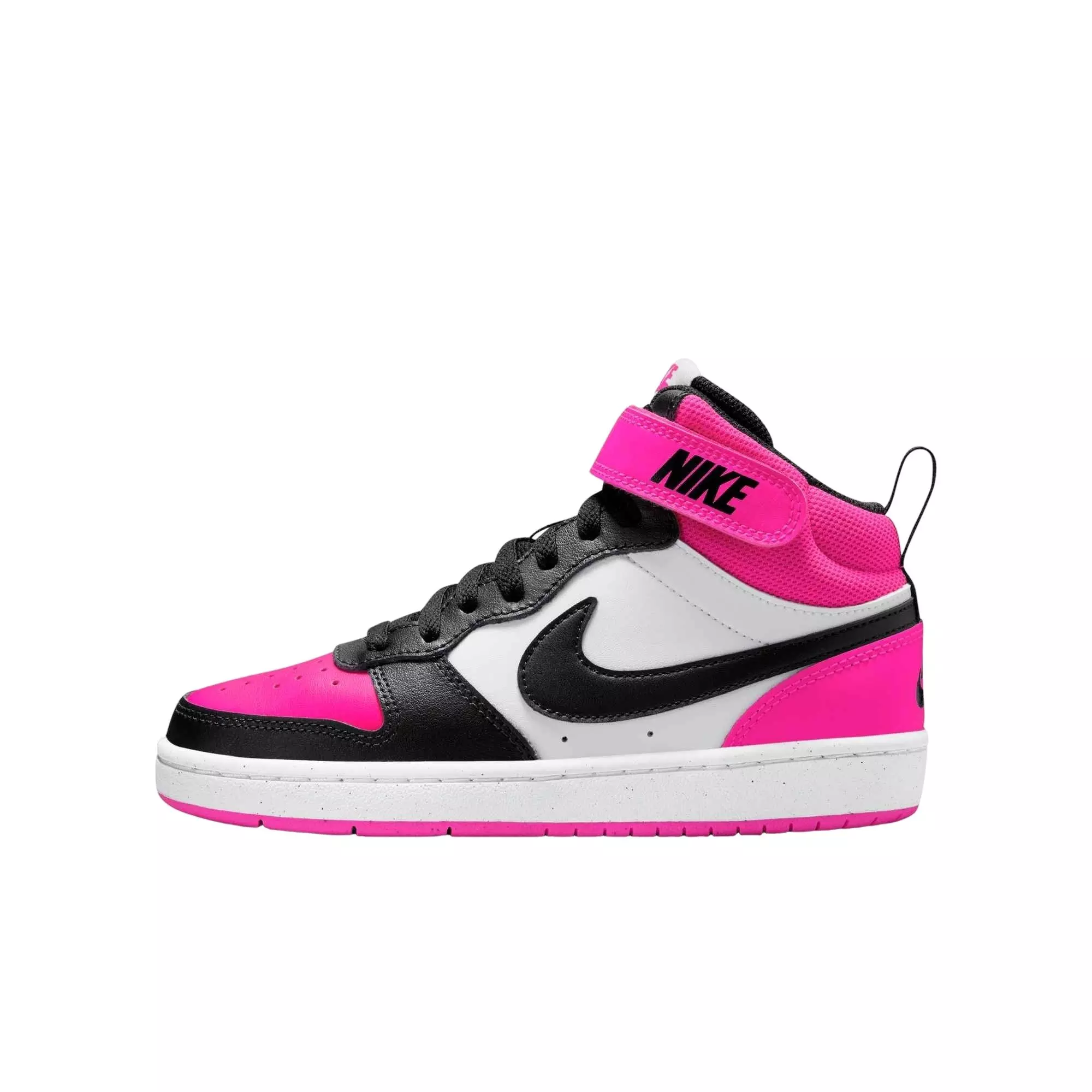 Nike Court Borough Mid 2 "White/Fierce Pink/Black" Grade School Girls' Shoe - WHITE/PINK/BLACK