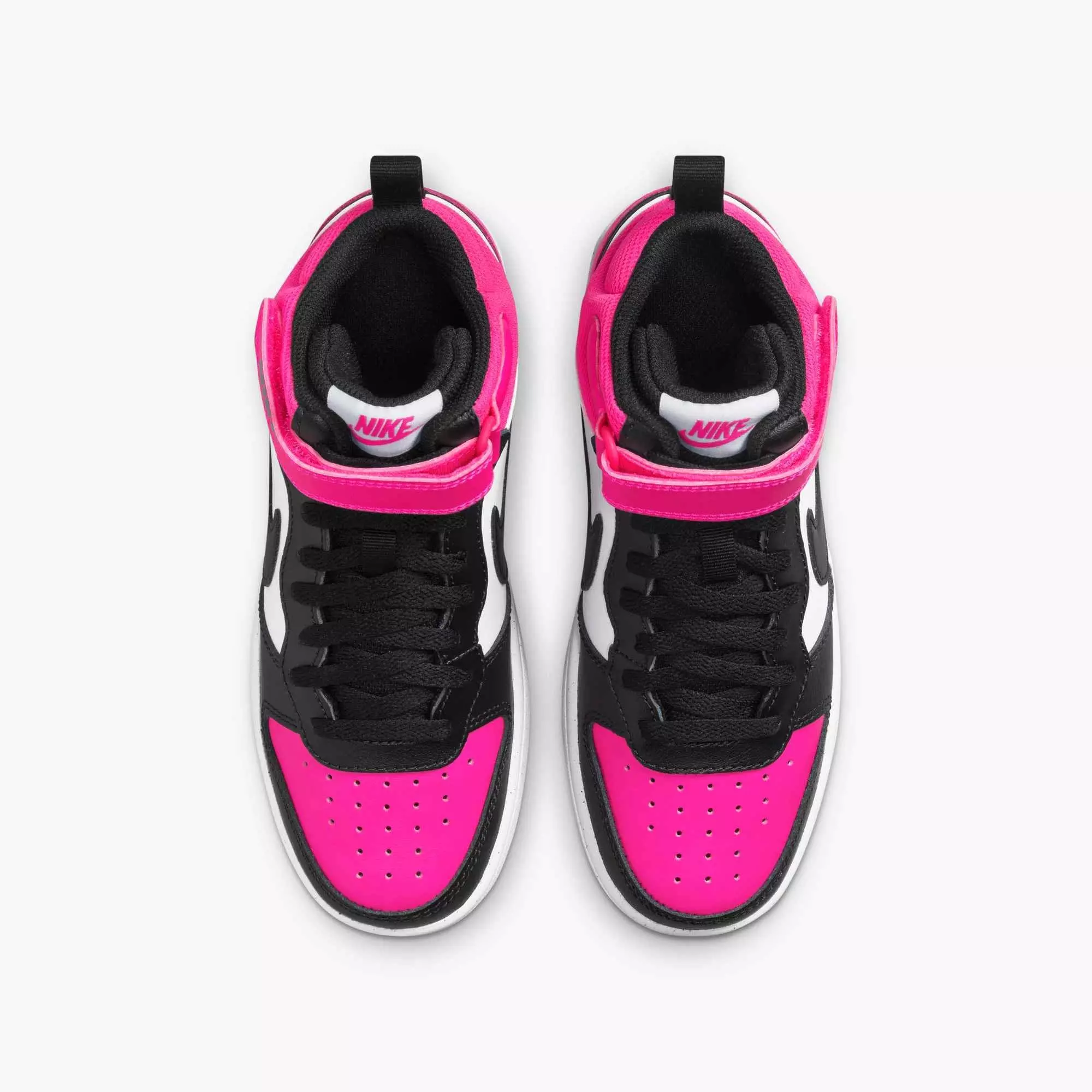 Nike Court Borough Mid 2 "White/Fierce Pink/Black" Grade School Girls' Shoe - WHITE/PINK/BLACK